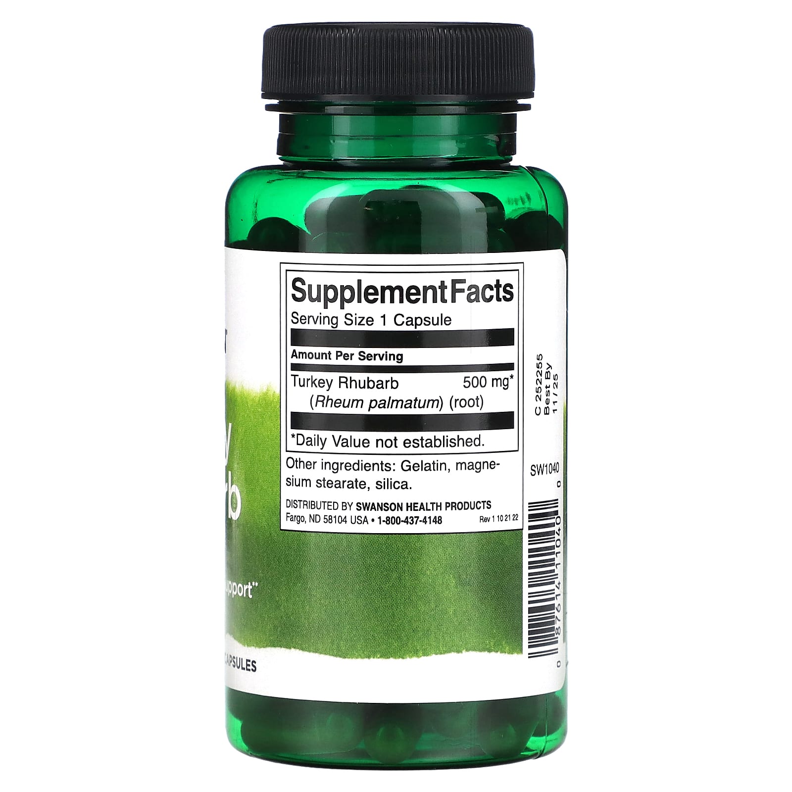 Swanson, Turkey Rhubarb, 500 mg, 100 Capsules - Image 2