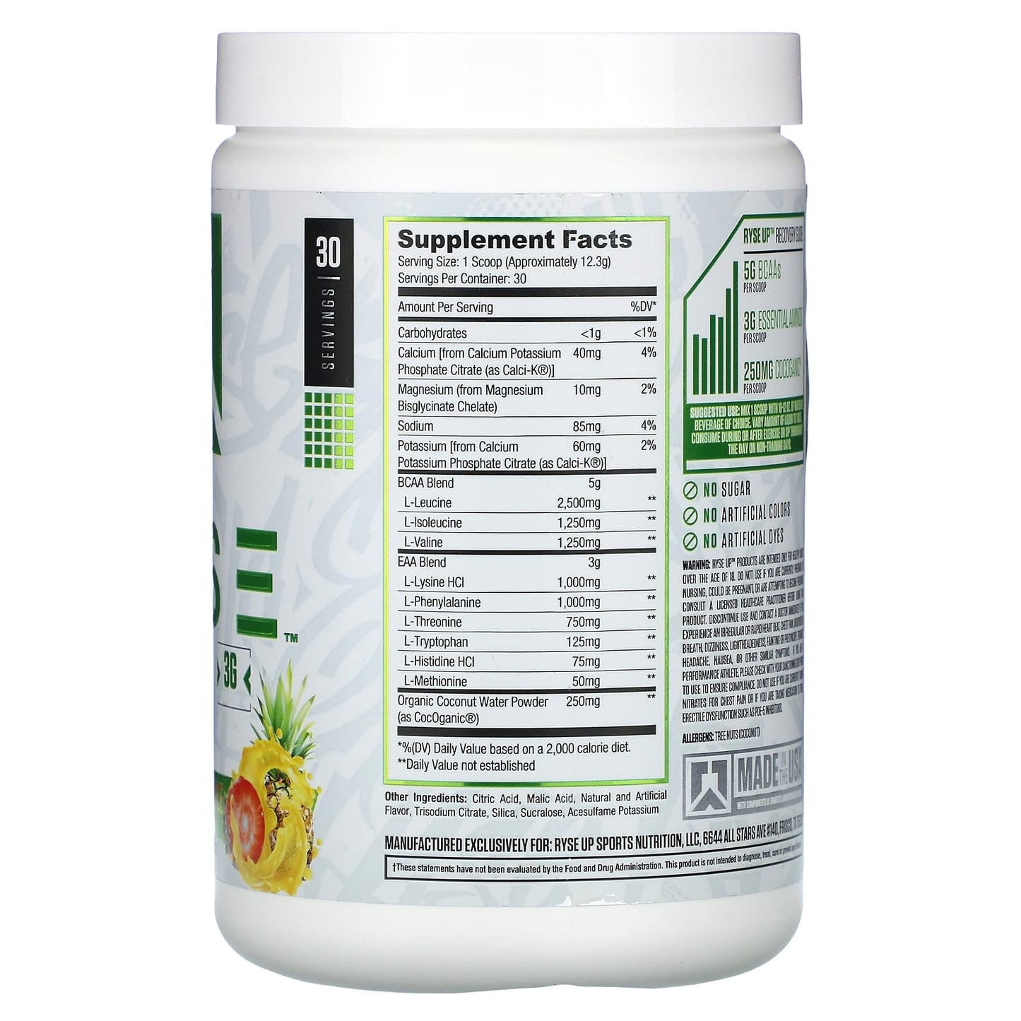 RYSE, BCAA / EAA, Strawberry Pineapple, 13 oz (369 g) - Image 2