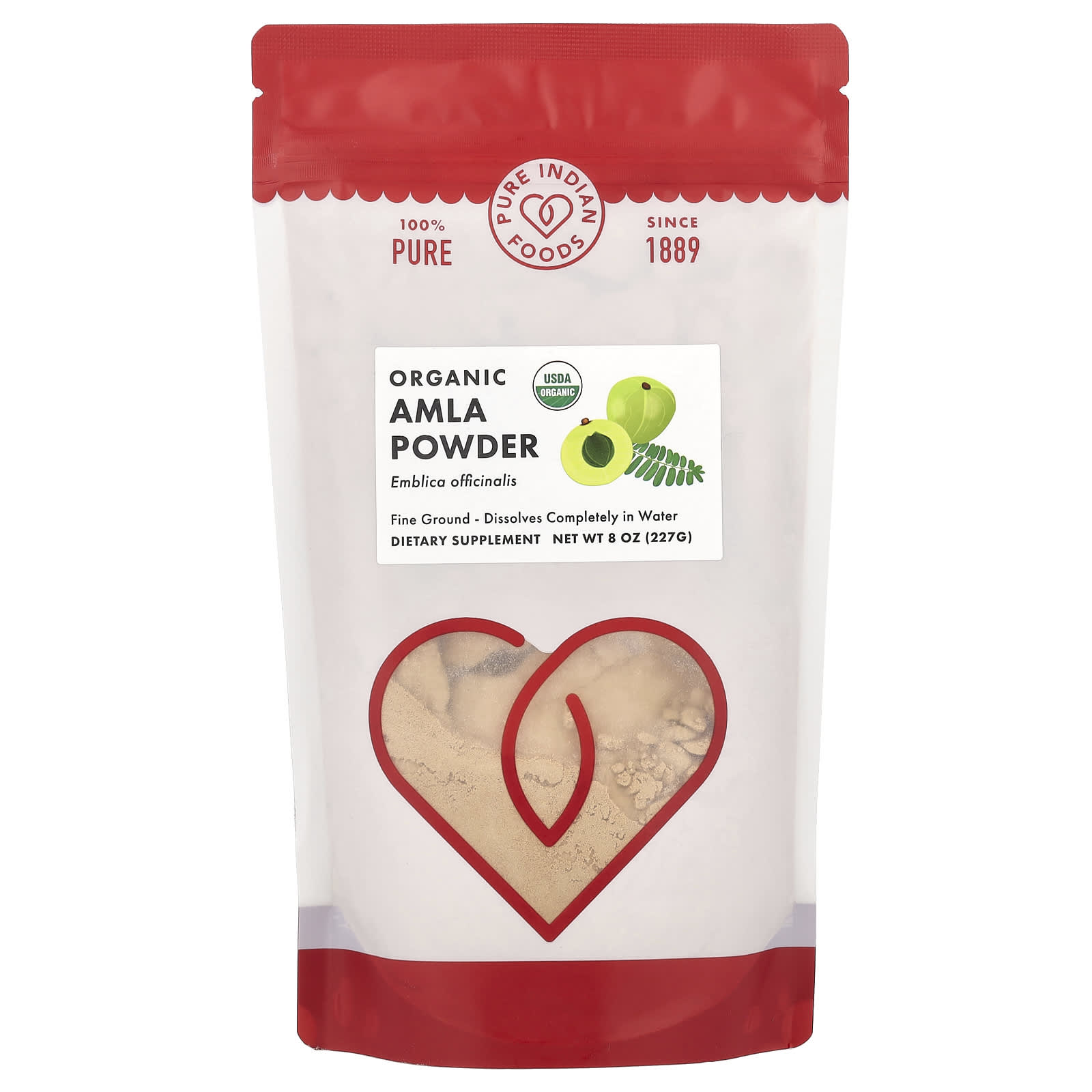 Pure Indian Foods, Organic Amla Powder, 8 oz (227 g) - Image 1