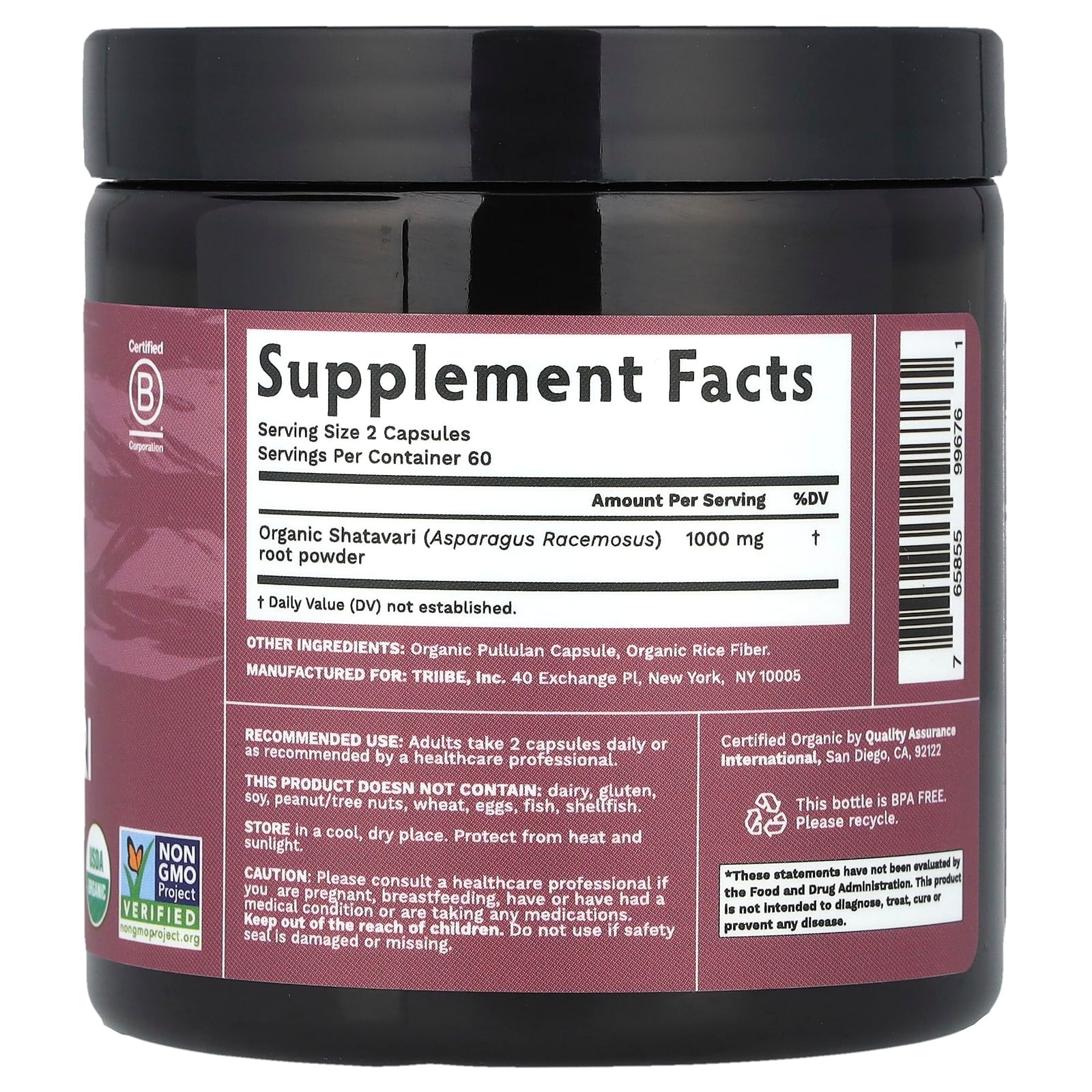 Tribe Organics, Shatavari, 120 Capsules (500 mg Per Capsule) - Image 2