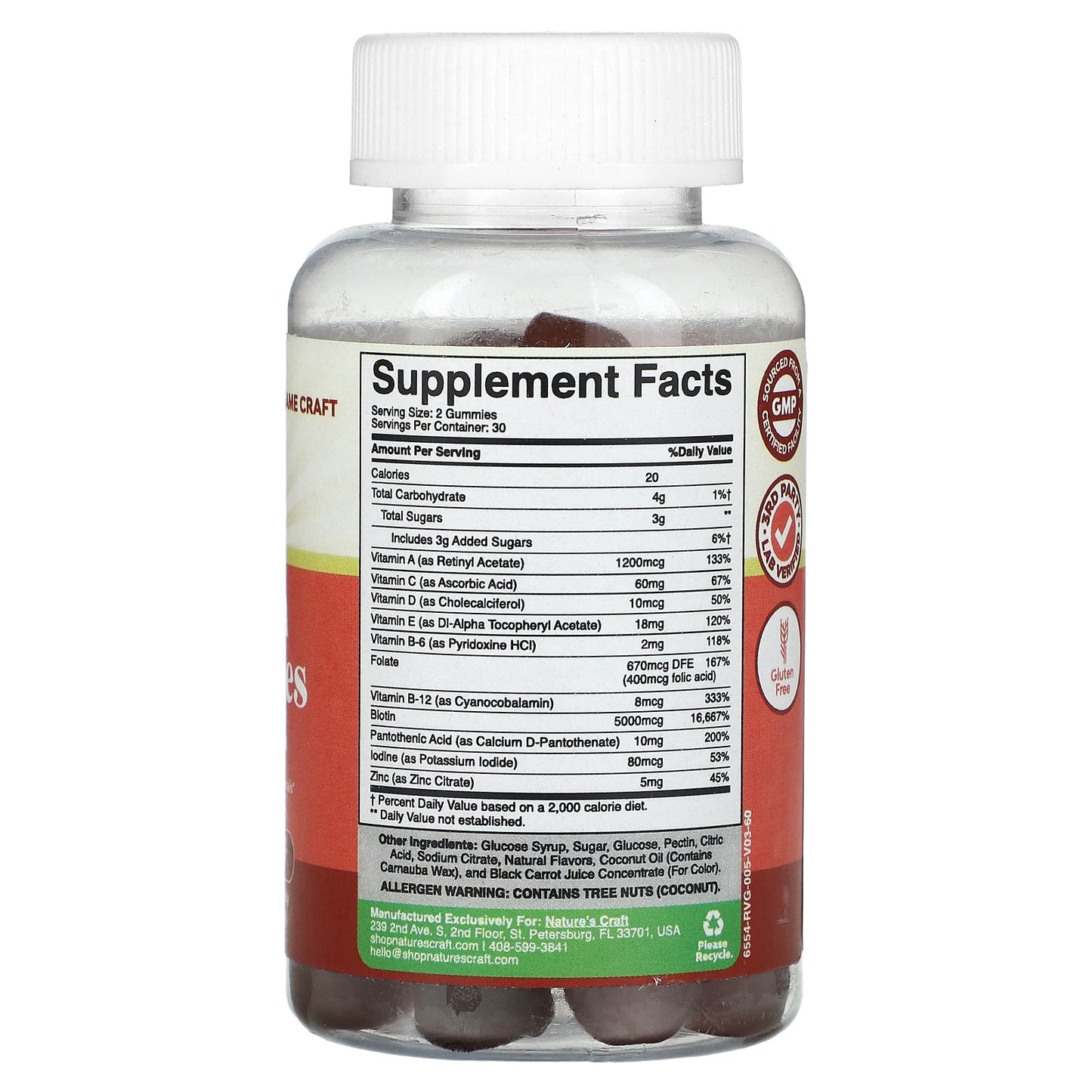 Nature's Craft, Biotin Gummies, Cherry , 60 Gummies - Image 2