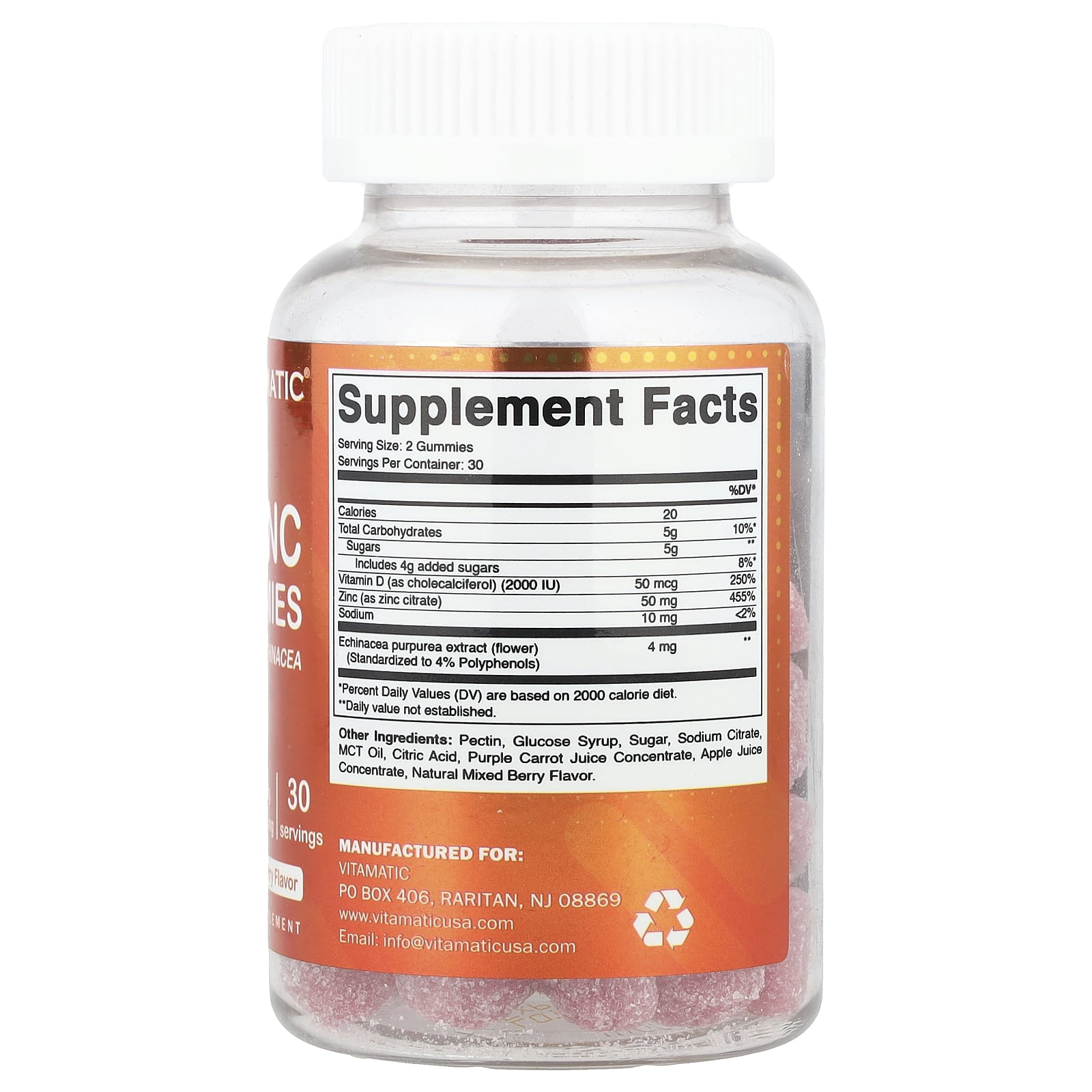 Vitamatic, Zinc Gummies, Mixed Berry, 60 Gummies - Image 2