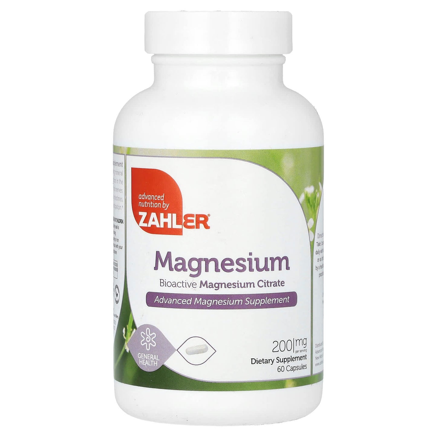 Zahler, Magnesium, 200 mg, 60 Capsules - Image 1