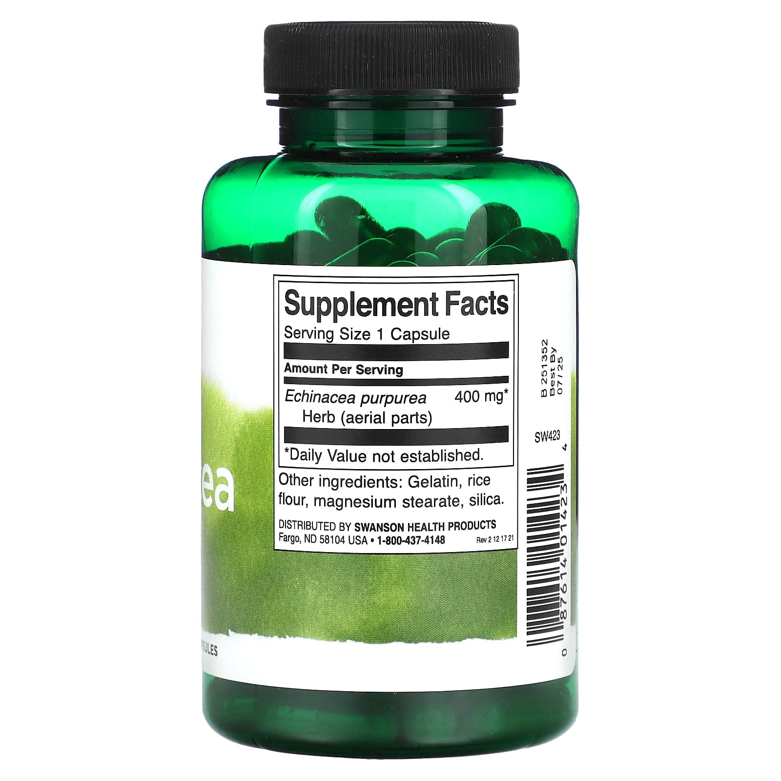 Swanson, Echinacea, 400 mg, 100 Capsules - Image 2