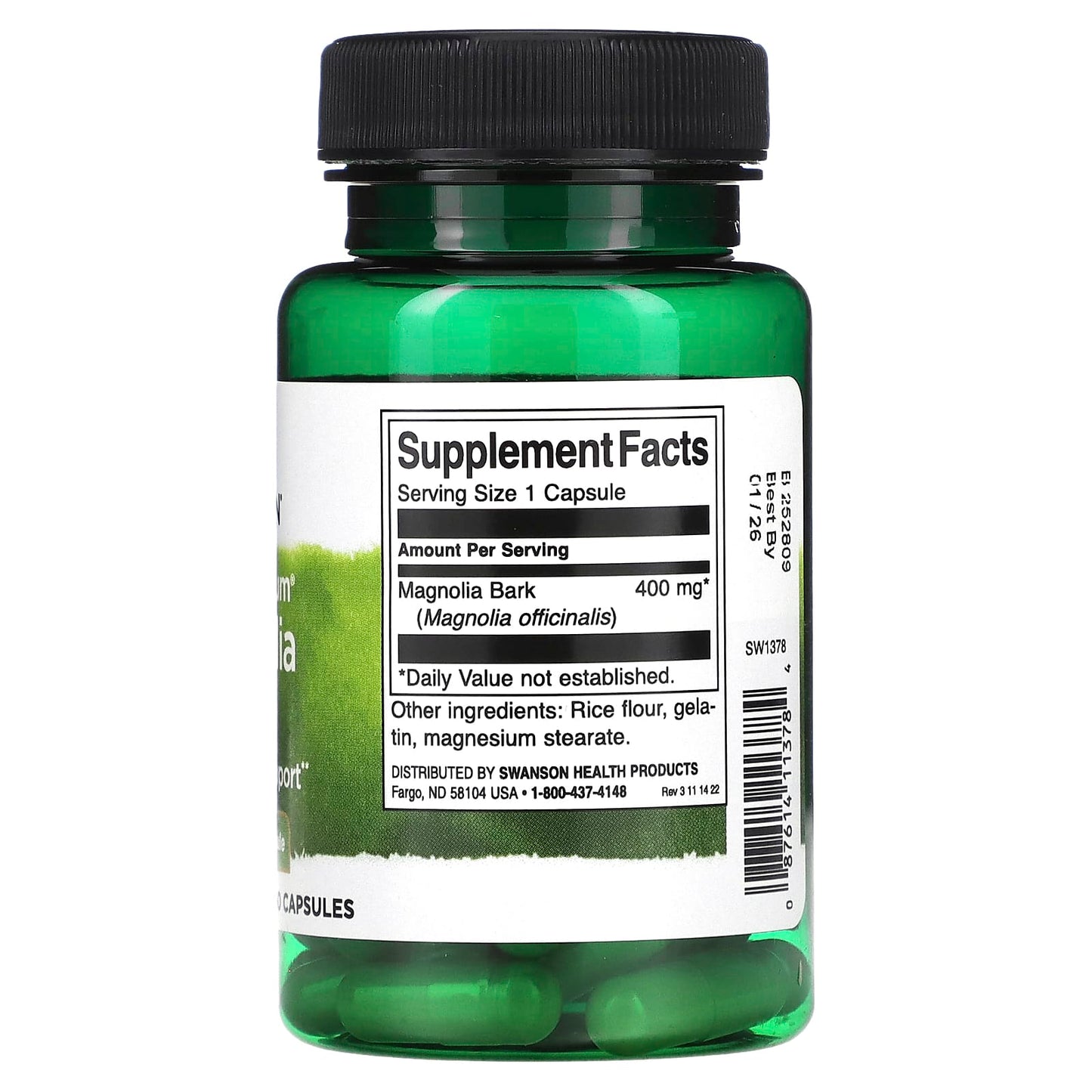 Swanson, Full Spectrum Magnolia Bark, 400 mg, 60 Capsules - Image 2