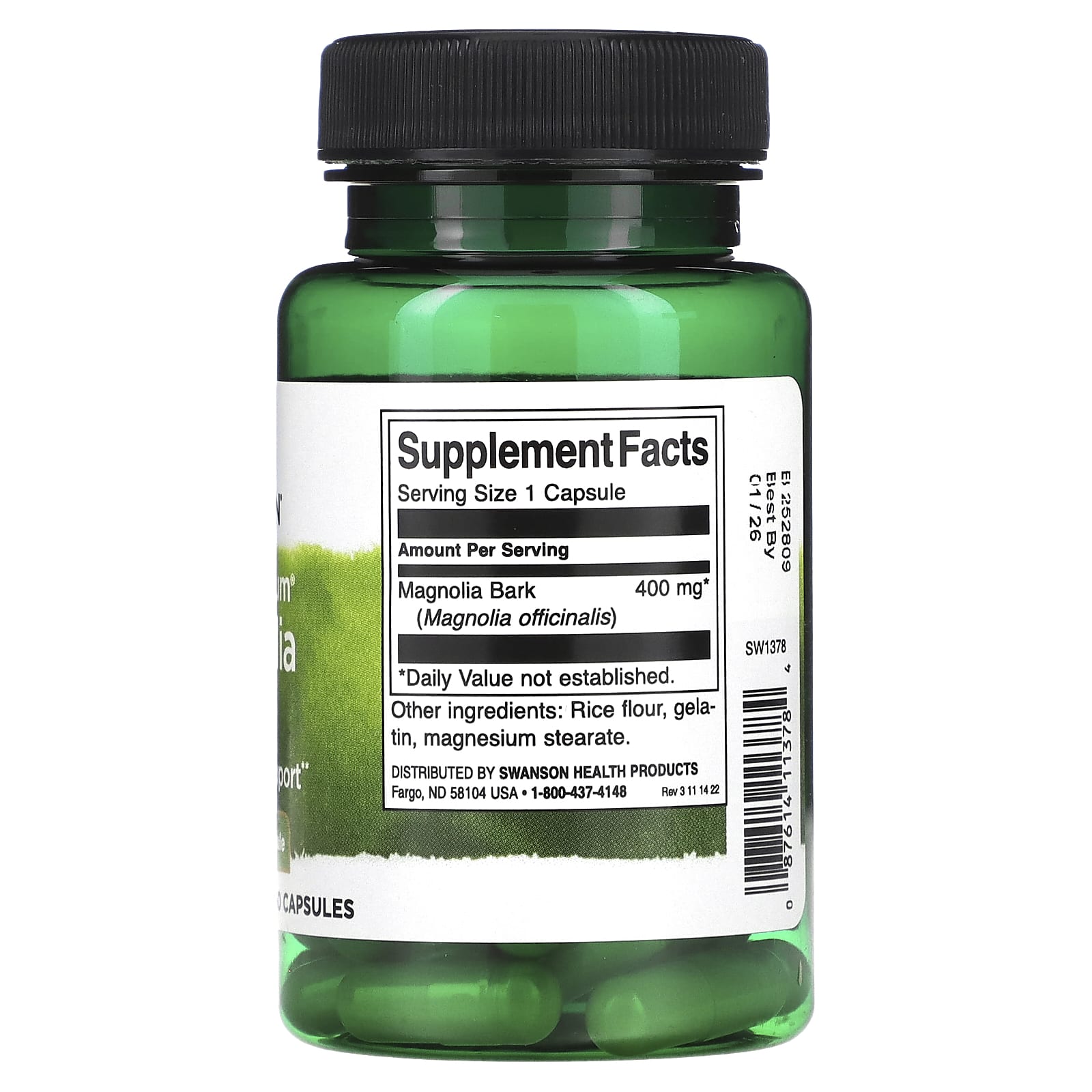 Swanson, Full Spectrum Magnolia Bark, 400 mg, 60 Capsules - Image 2
