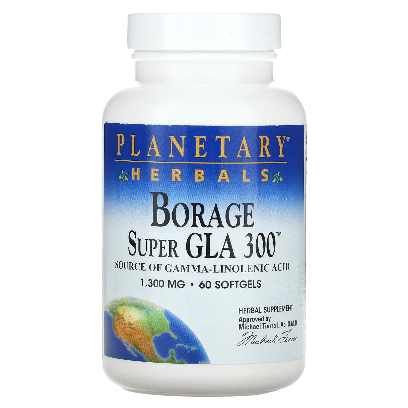 Planetary Herbals, Borage Super GLA 300, 1,300 mg, 60 Softgels - Image 1