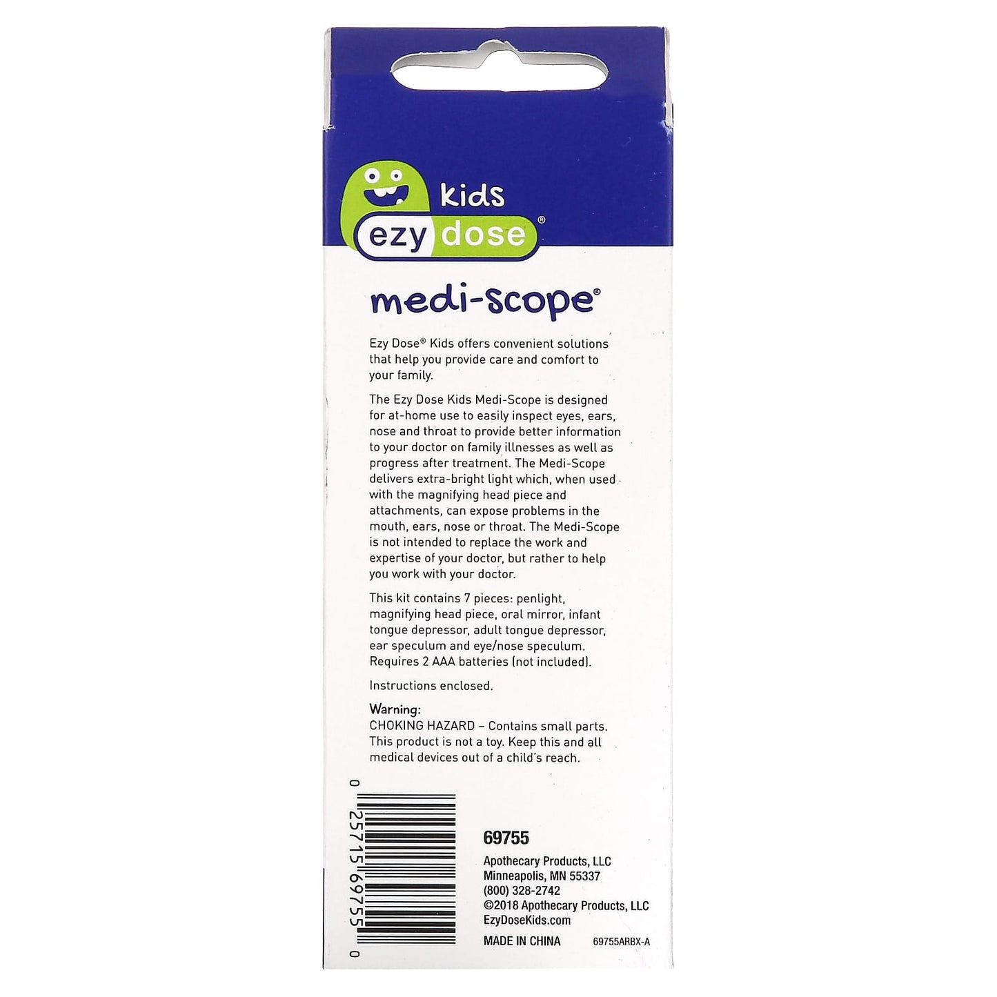 Ezy Dose, Kids, Medi-Scope 7-in-1 Tool For Eyes, Ears, Nose and Throat , 7 Piece Kit