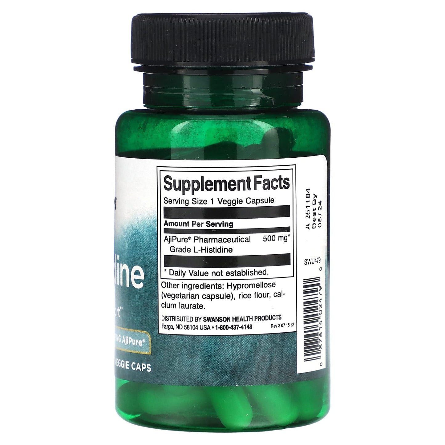 Swanson, L-Histidine, 500 mg, 60 Veggie Caps - Image 2