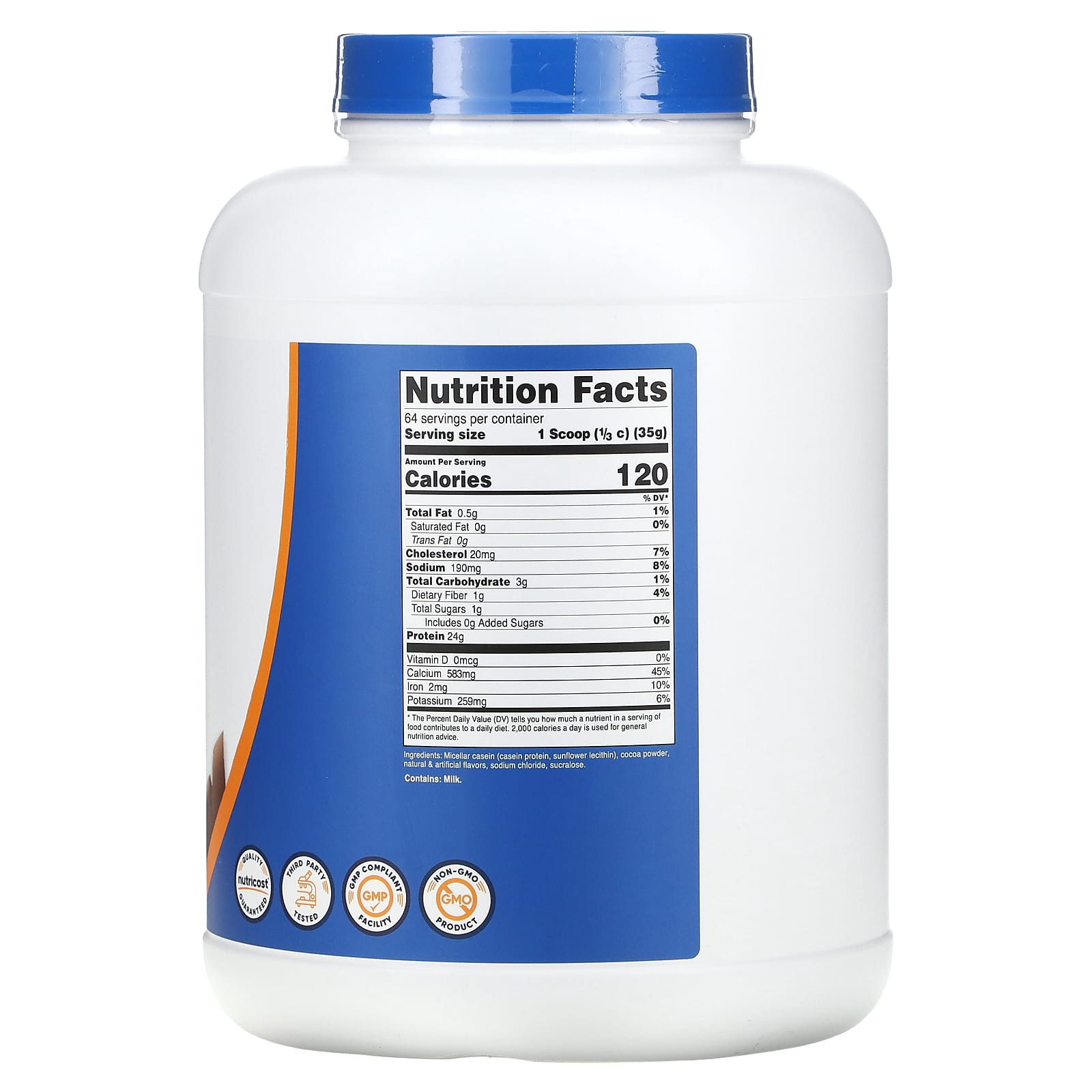 Nutricost, Casein Protein, Chocolate, 5 lb (2,268 g) - Image 2