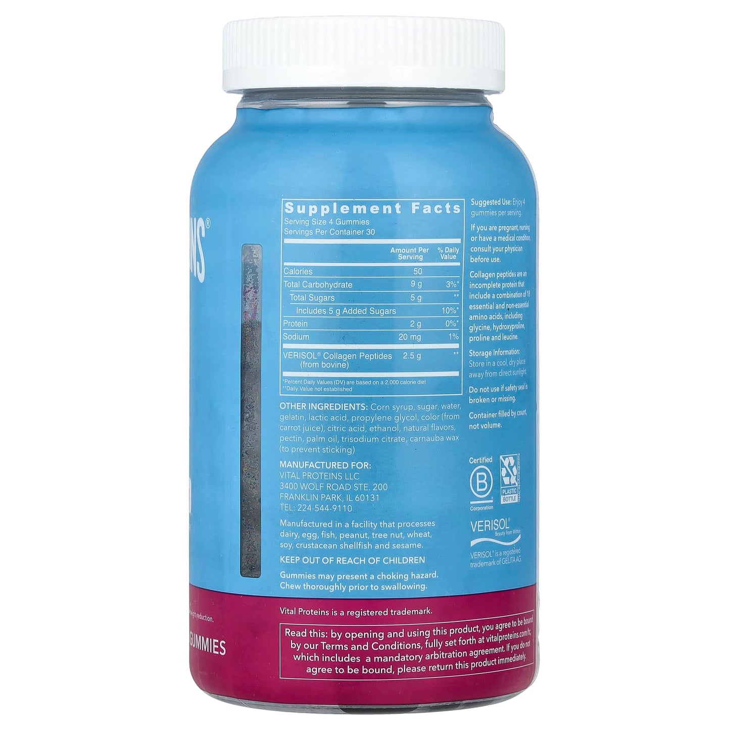 Vital Proteins, Collagen Gummies, Raspberry, 120 Gummies (0.625 g per Gummy) - Image 2