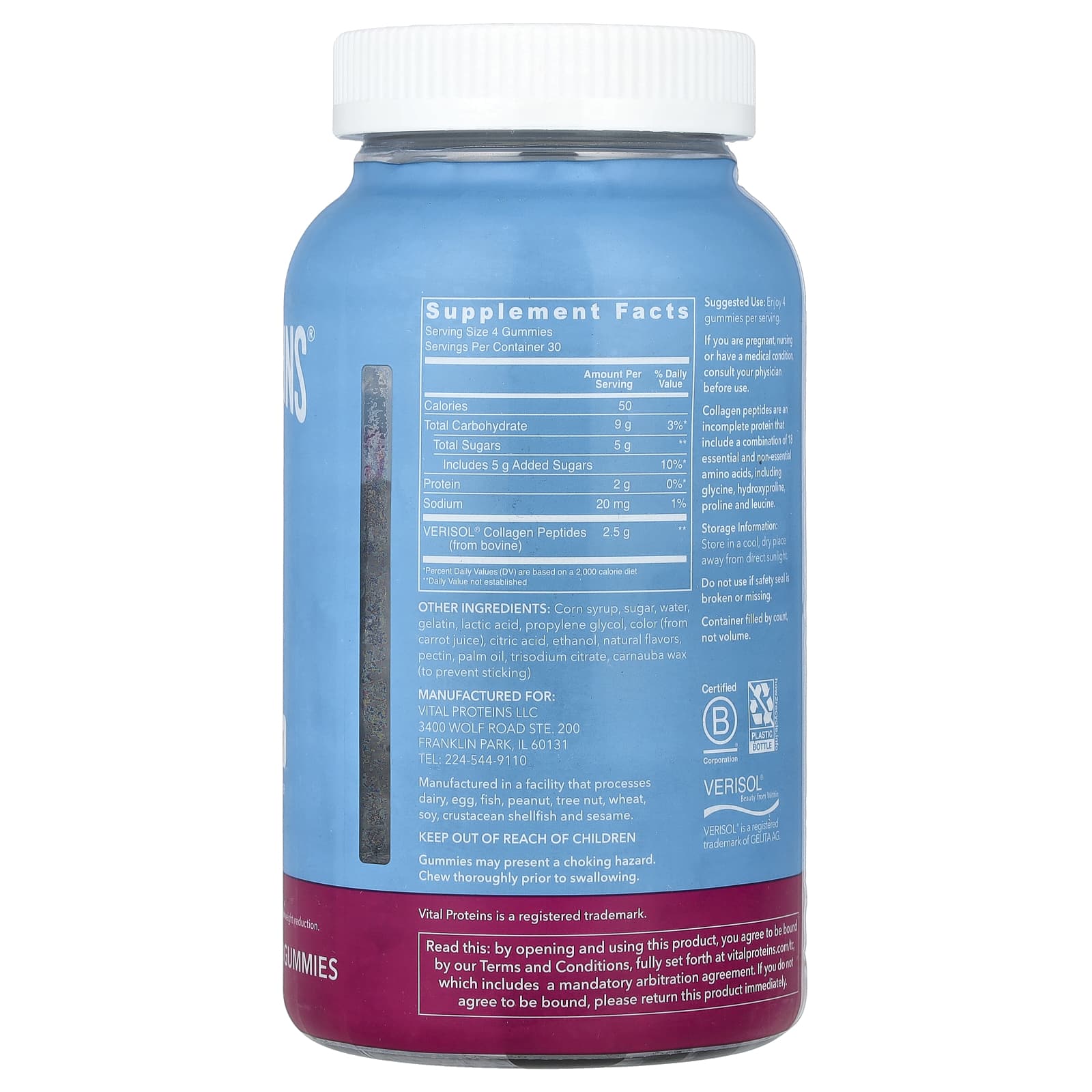 Vital Proteins, Collagen Gummies, Raspberry, 120 Gummies (0.625 g per Gummy) - Image 2