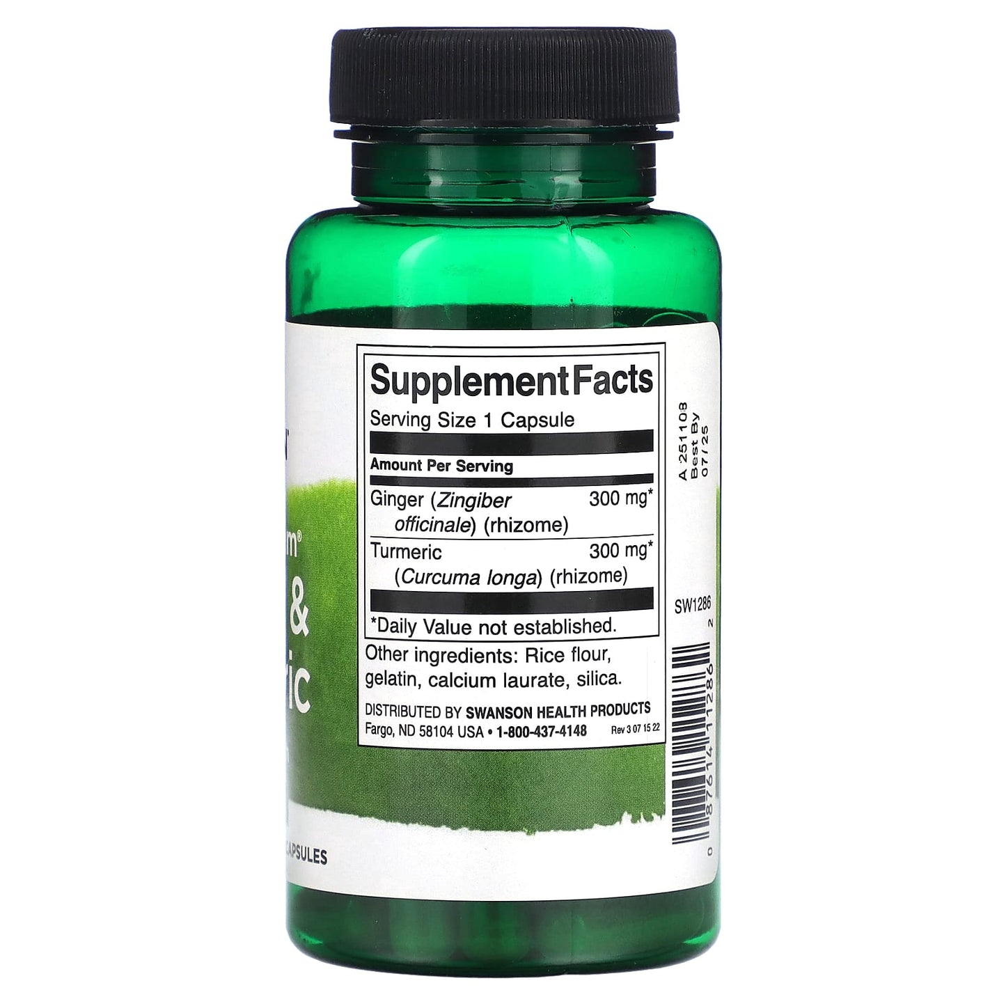 Swanson, Full Spectrum Ginger & Turmeric, 60 Capsules - Image 2