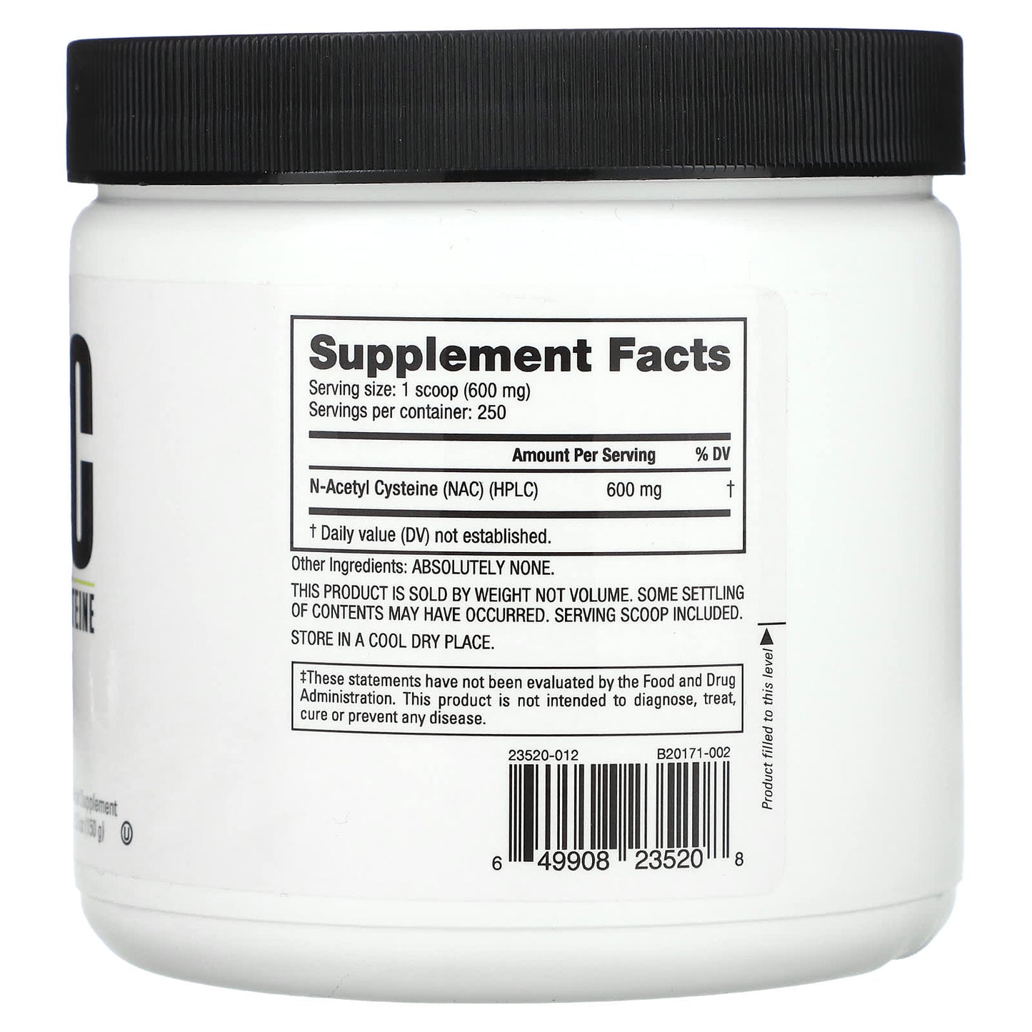NutraBio, NAC, N-Acetyl Cysteine, 5.3 oz (150 g) - Image 2