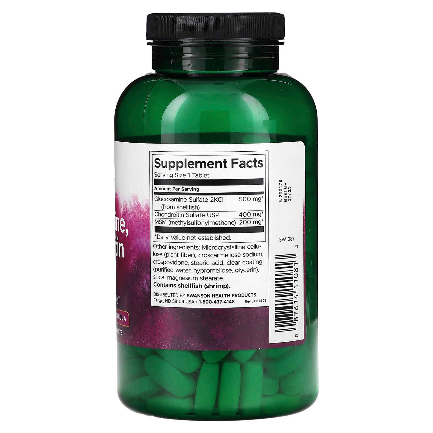 Swanson, Glucosamine, Chondroitin & MSM, 240 Tablets - Image 2