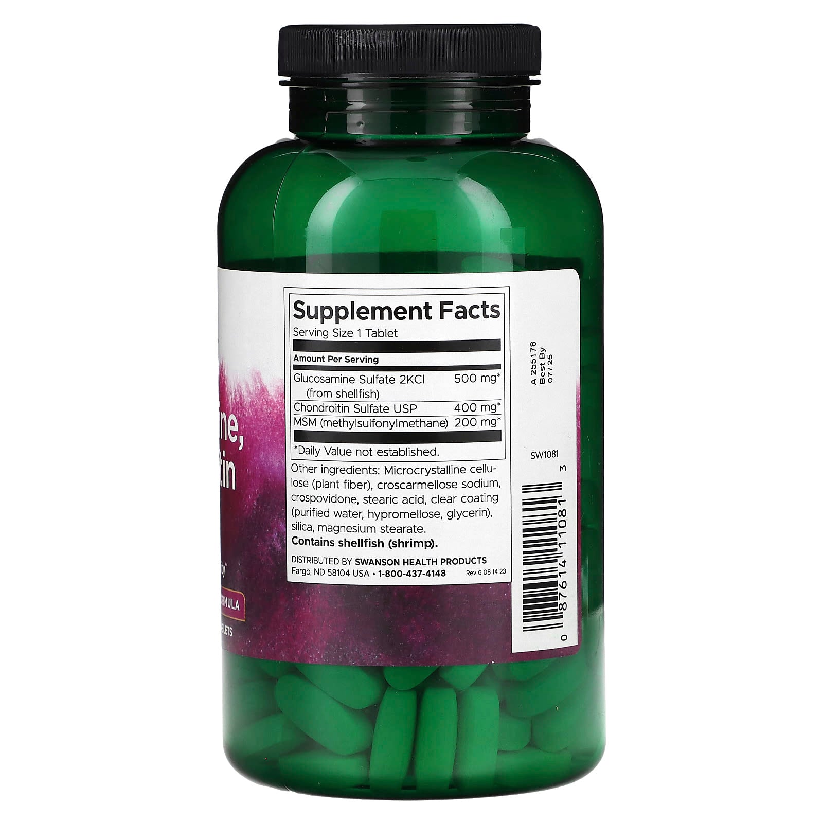 Swanson, Glucosamine, Chondroitin & MSM, 240 Tablets - Image 2