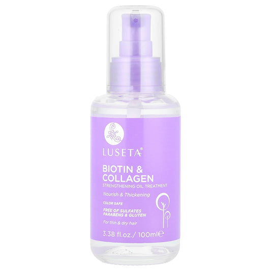 Luseta Beauty, Biotin & Collagen, Strengthening Oil Treatment, For Thin & Dry Hair, 3.38 fl oz (100 ml) - Image 1