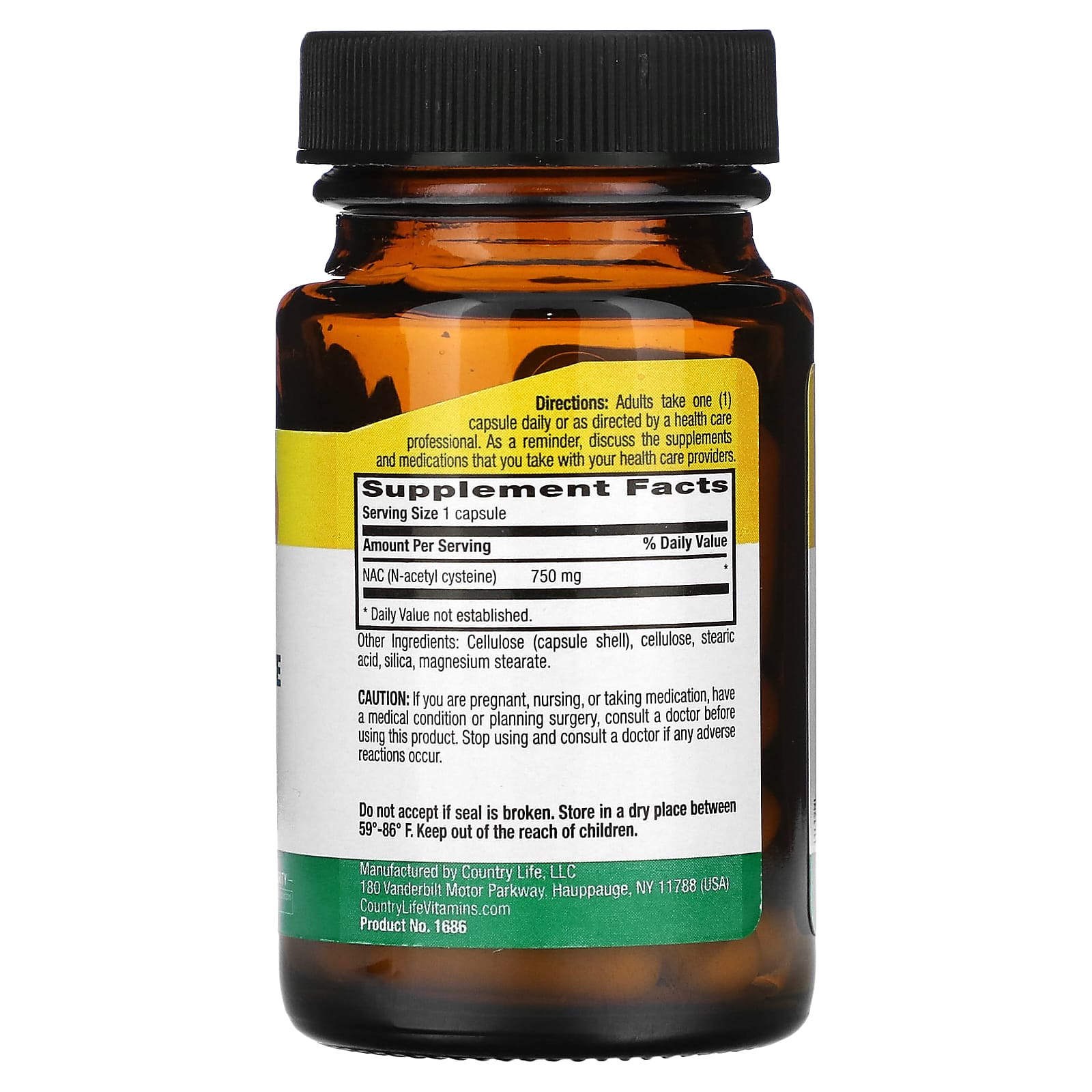 Country Life NAC 750mg, 30 Vegan Capsules for Liver & Lung Support - Image 2