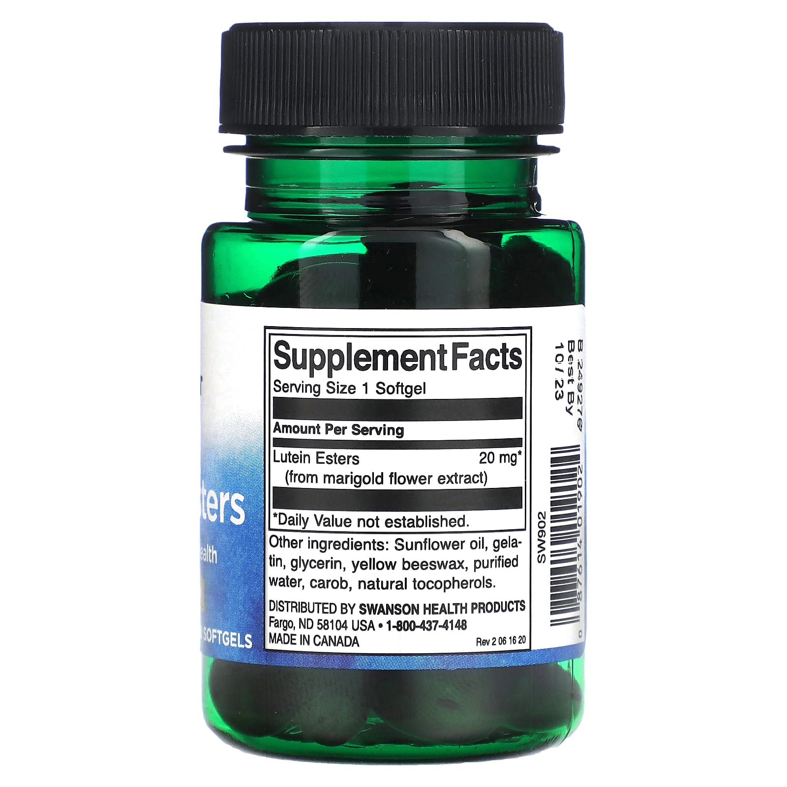 Swanson, Lutein Esters, 20 mg, 60 Softgels - Image 2