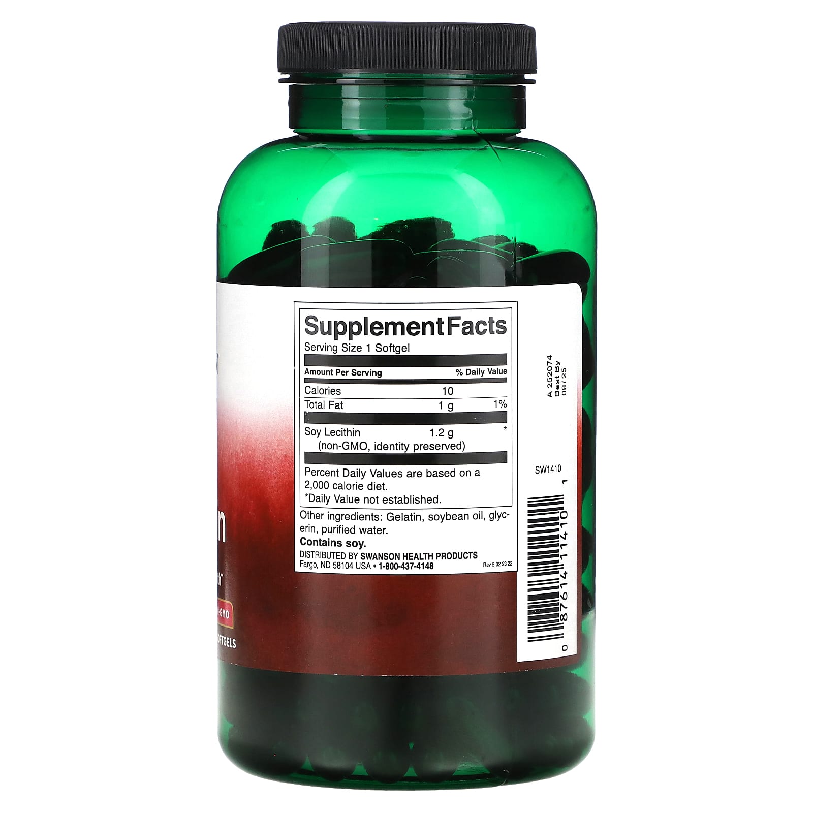 Swanson, Soy Lecithin, 1,200 mg, 180 Softgels - Image 2