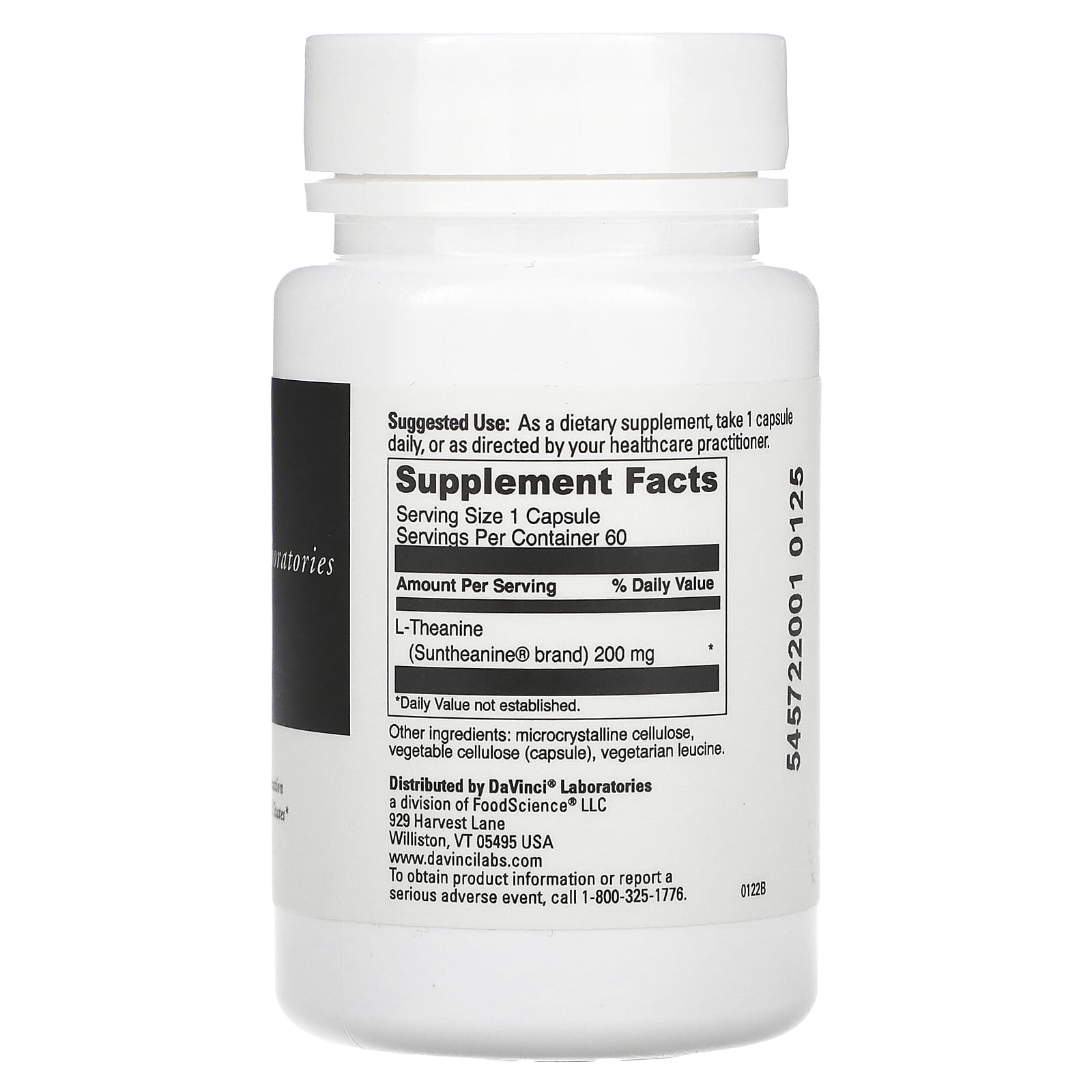 Support Relaxation with L-Theanine by DaVinci Laboratories - 200mg, 60 Capsules - Image 2