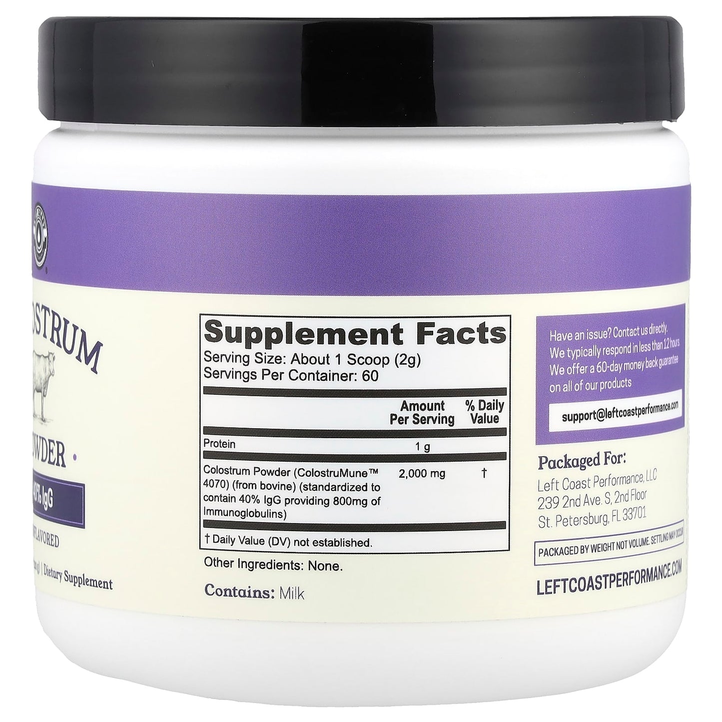 Left Coast Performance, Colostrum Powder, Unflavored, 4.23 oz (120 g) - Image 2