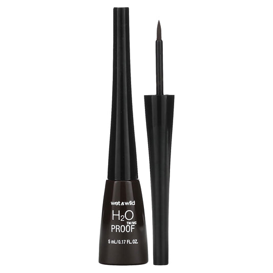 wet n wild, H2OProof, Liquid Eyeliner, 880 Dark Brown, 0.17 fl oz (5 ml) - Image 1