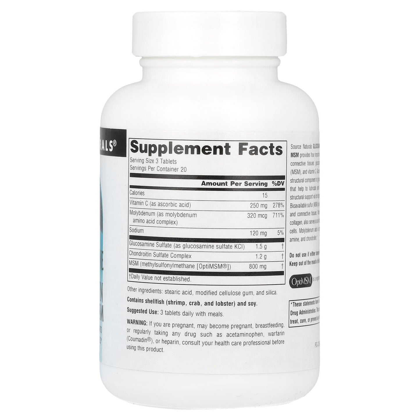 Source Naturals, Glucosamine Chondroitin Complex With MSM, 60 Tablets - Image 2