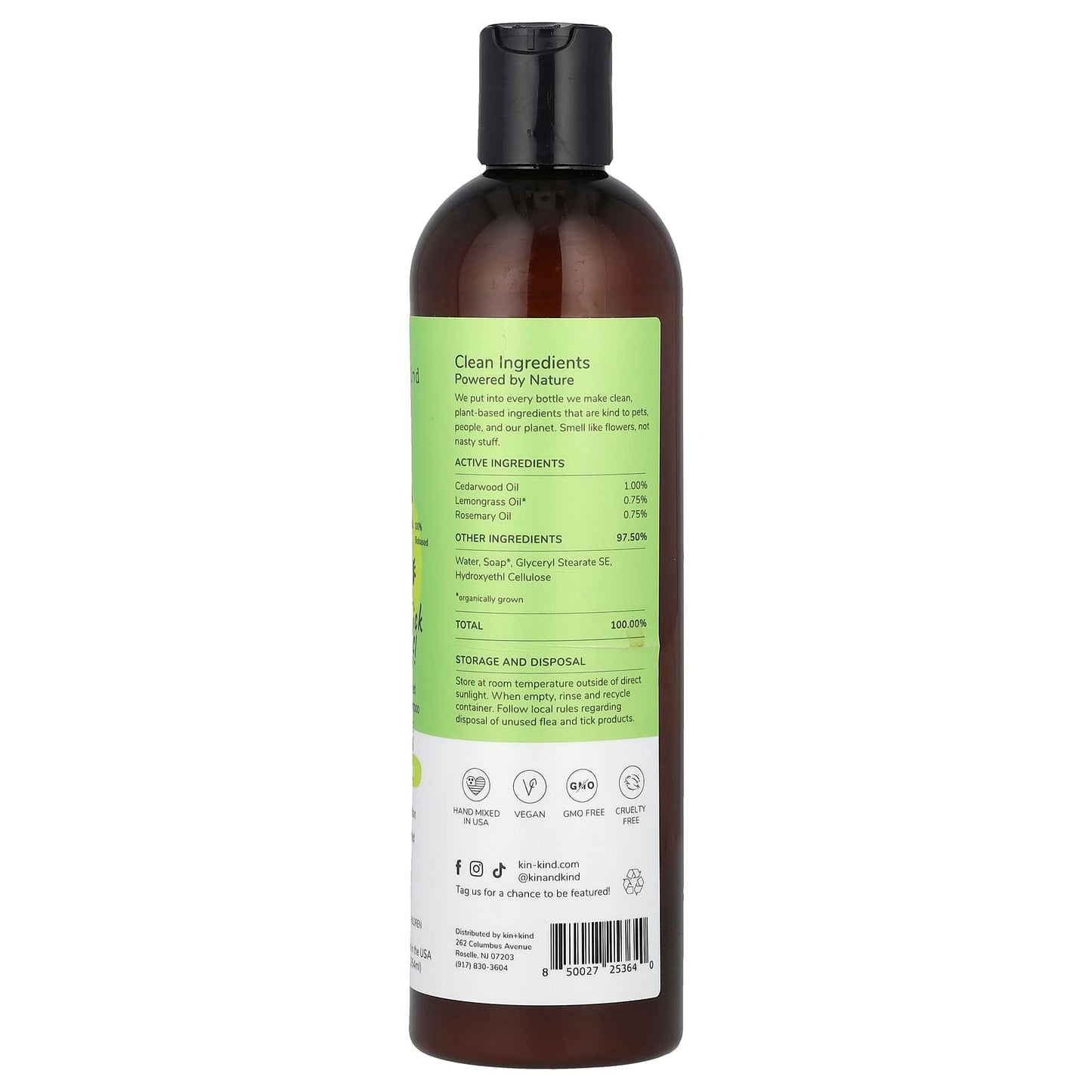 Kin+Kind, Flea + Tick Relief!, Plant-Powered Dog + Cat Shampoo, Lemongrass, 12 fl oz (354 ml) - Image 2