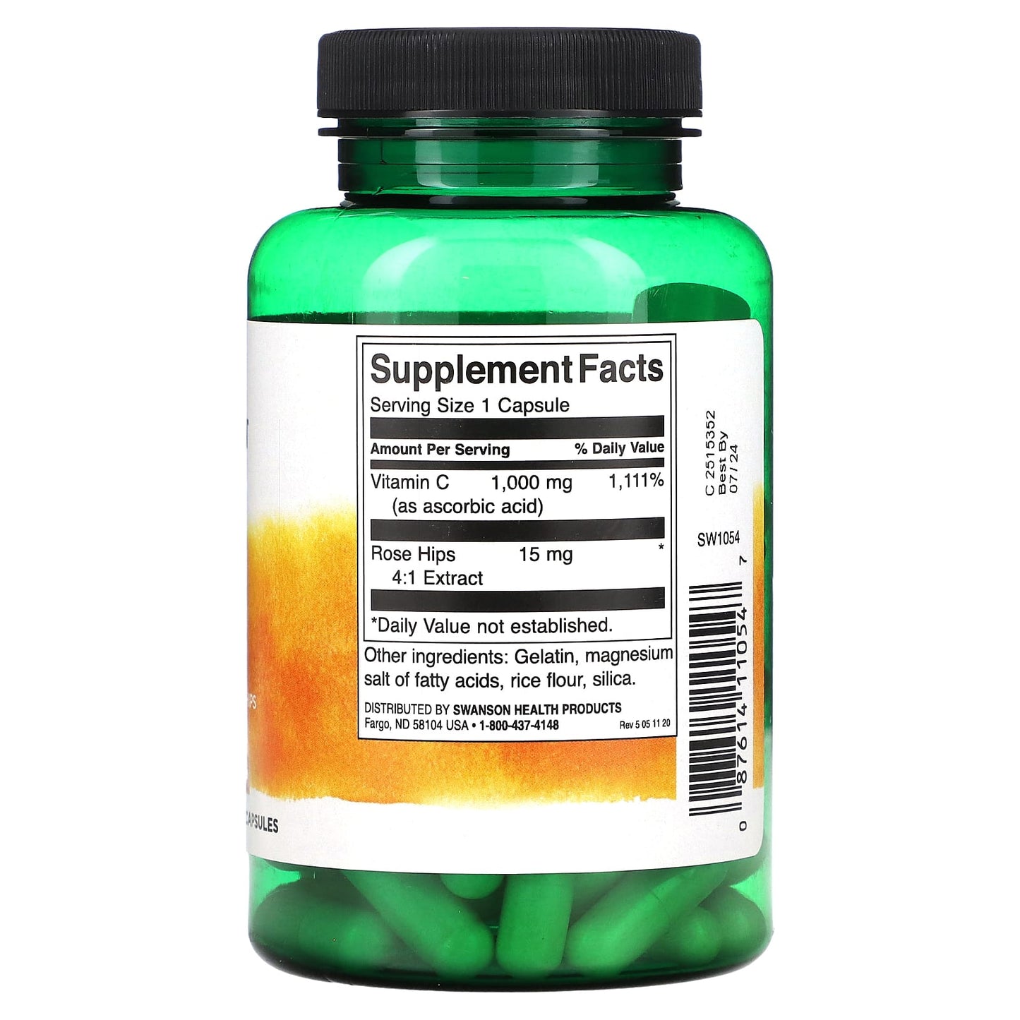 Swanson, Vitamin C With Rose Hips, 90 Capsules - Image 2
