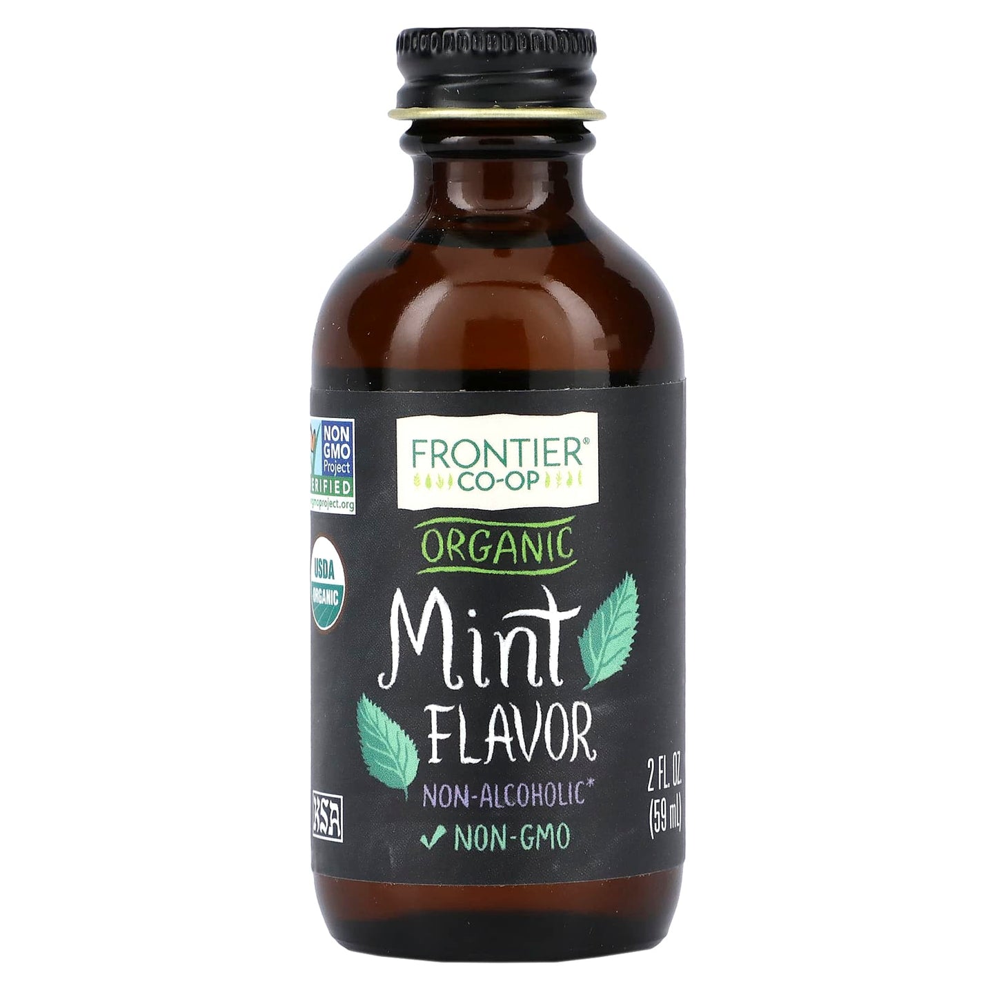 Frontier Co-op Organic Mint Flavor, Non-Alcoholic, 2 fl oz (59 ml) - Image 1