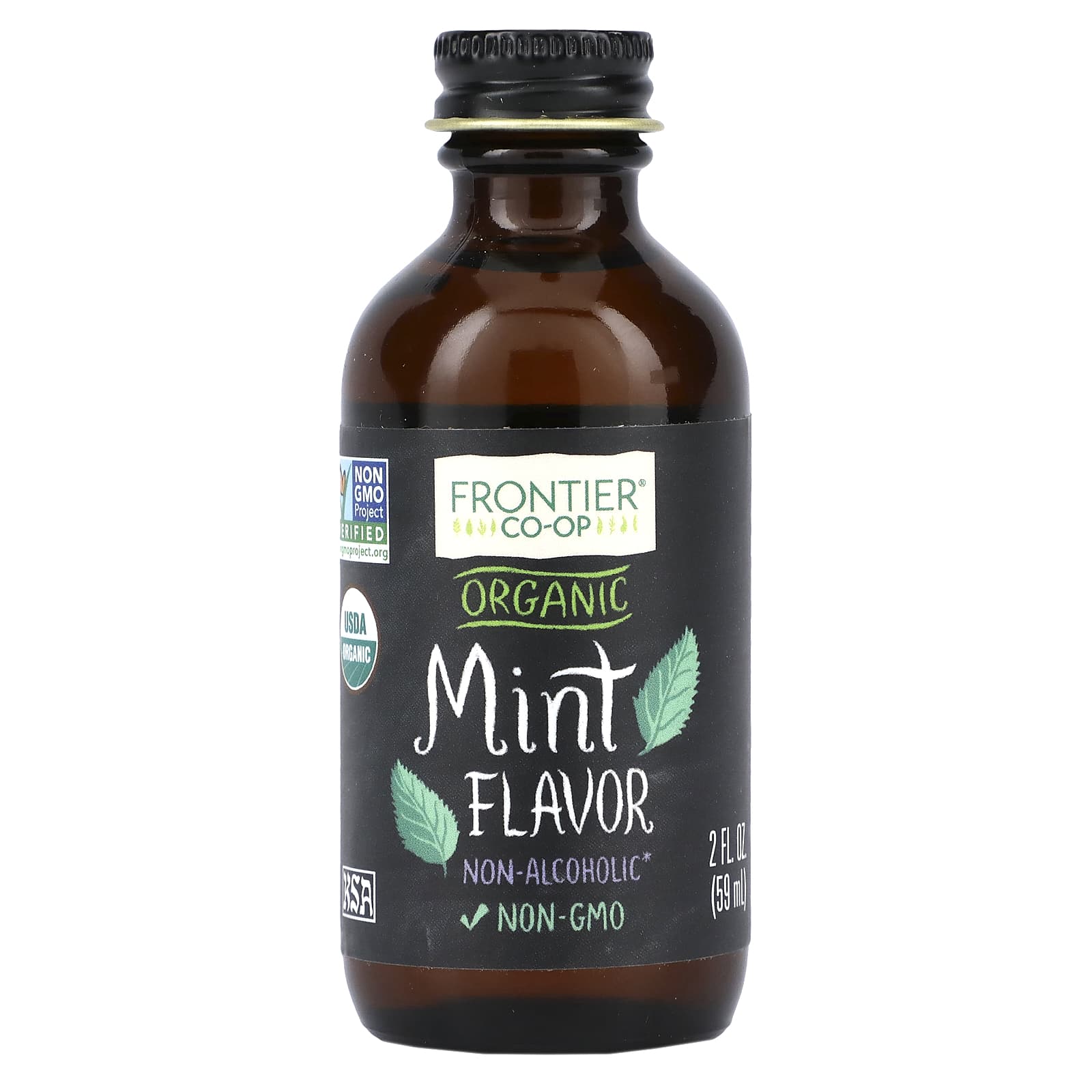 Frontier Co-op Organic Mint Flavor, Non-Alcoholic, 2 fl oz (59 ml) - Image 1
