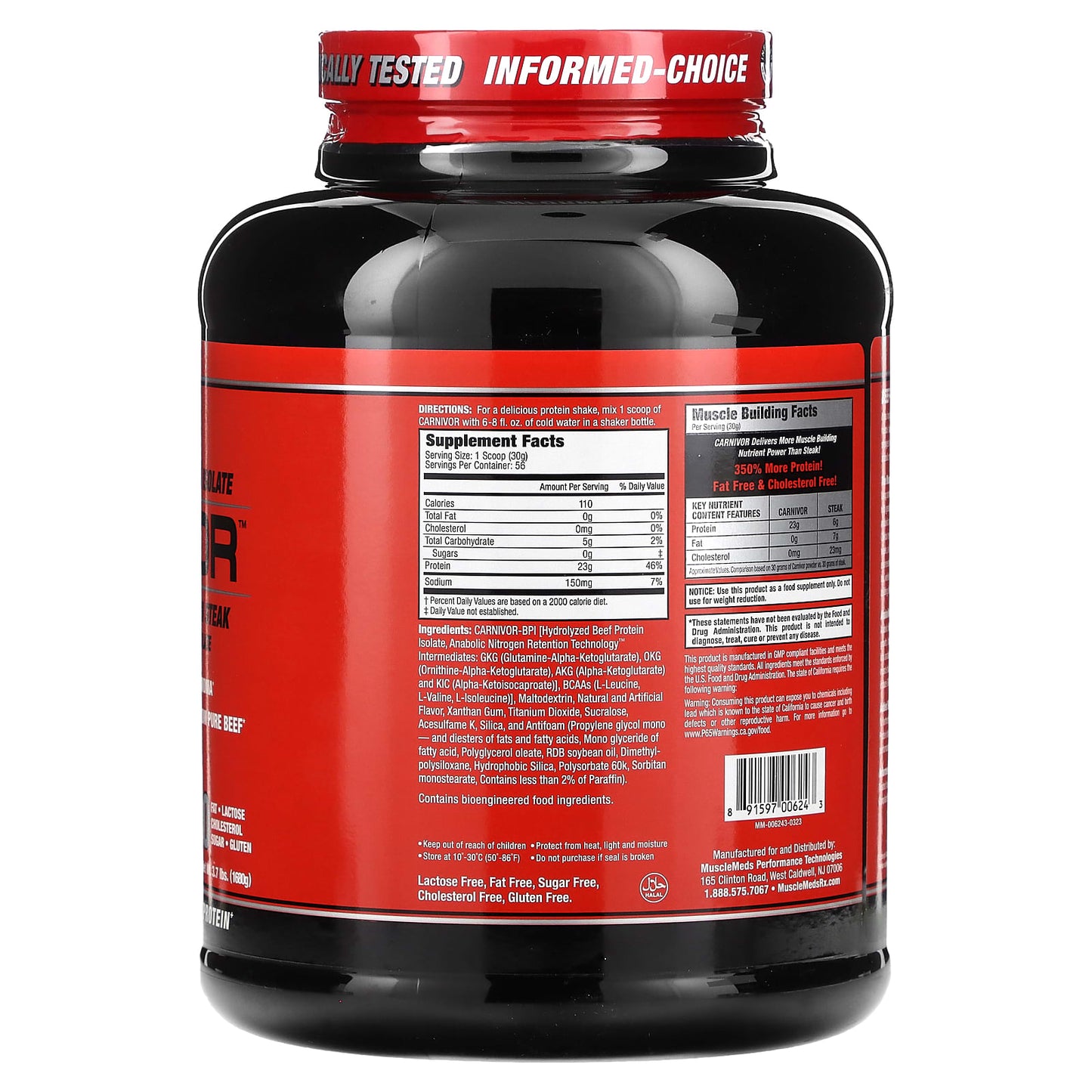 MuscleMeds, Carnivor, Bioengineered Beef Protein Isolate, Cinnamon Toast Cereal, 3.7 lbs (1,680 g) - Image 2