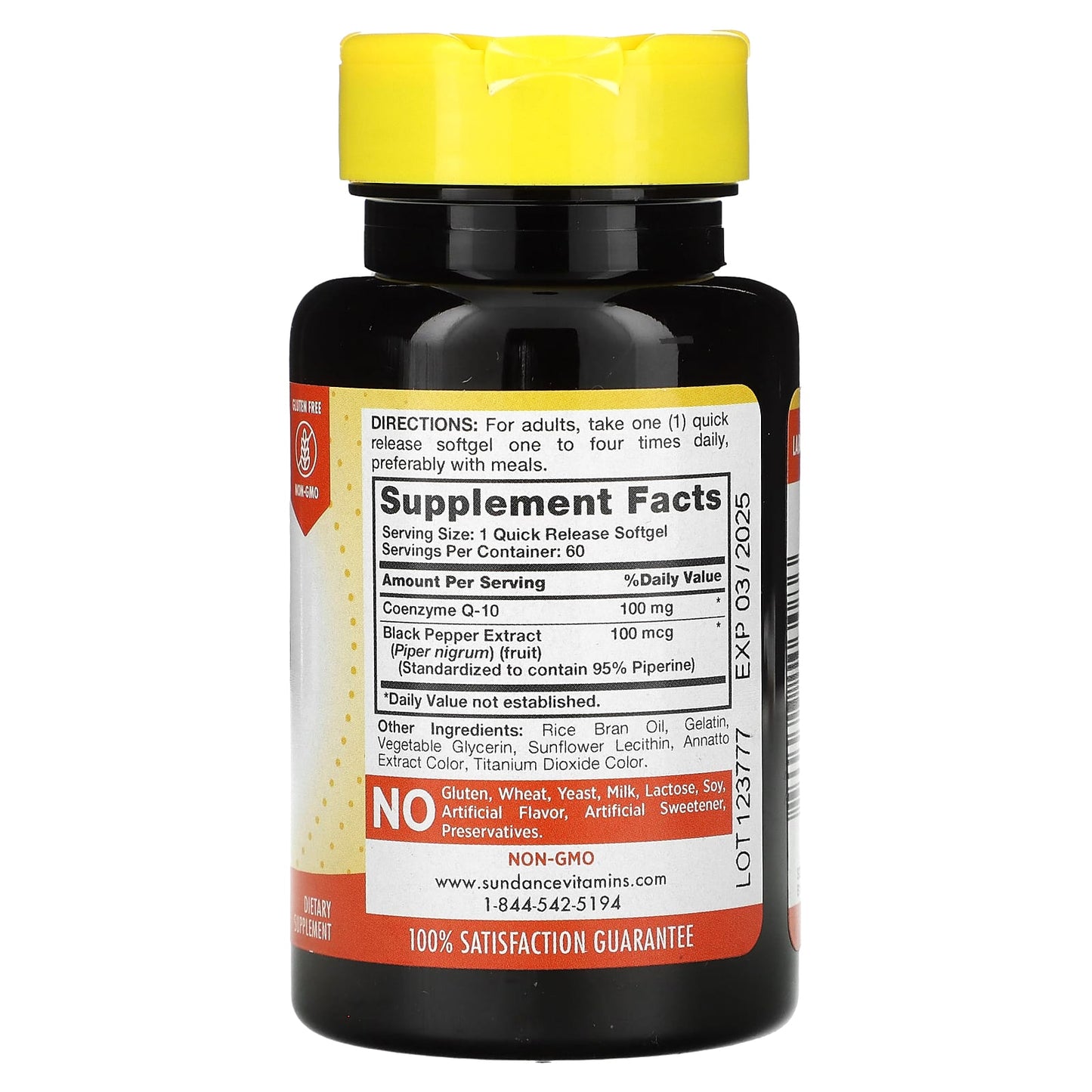 Sundance Vitamins, Absorbable CoQ10, 100 mg, 60 Quick Release Softgels - Image 2