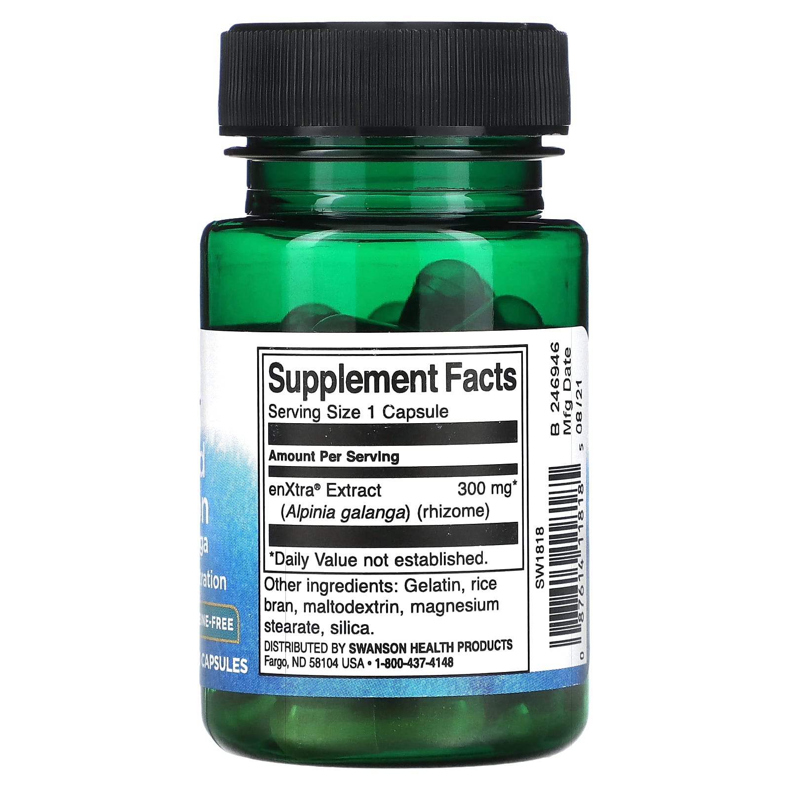 Swanson, Focused Attention Alpinia Galanga, Caffeine Free, 300 mg, 30 Capsules