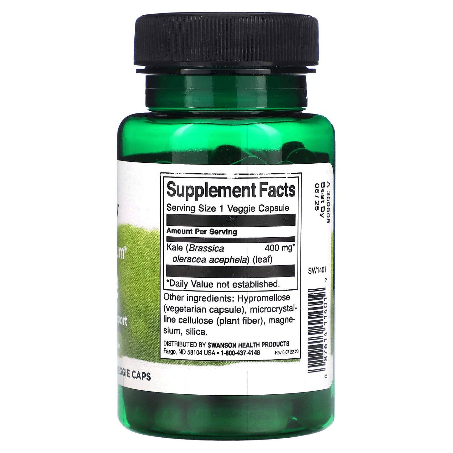 Swanson, Full Spectrum Kale, 400 mg, 60 Veggie Caps - Image 2