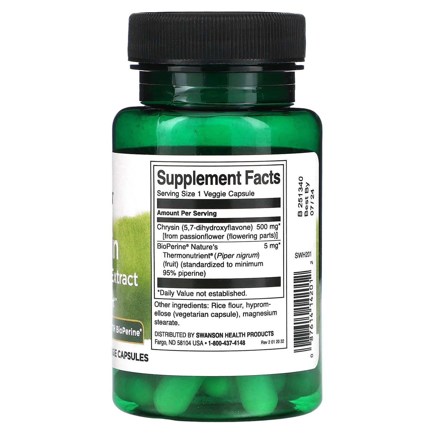 Swanson, Chrysin Passionflower Extract, 30 Veggie Capsules - Image 2