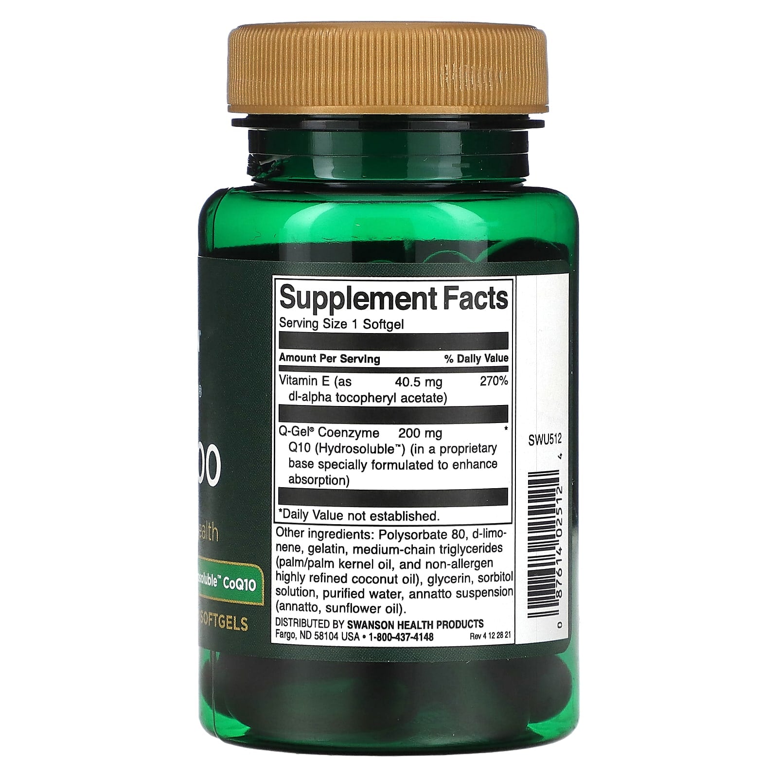 Swanson, Q-Gel Mega 200, 200 mg, 30 Softgels - Image 2