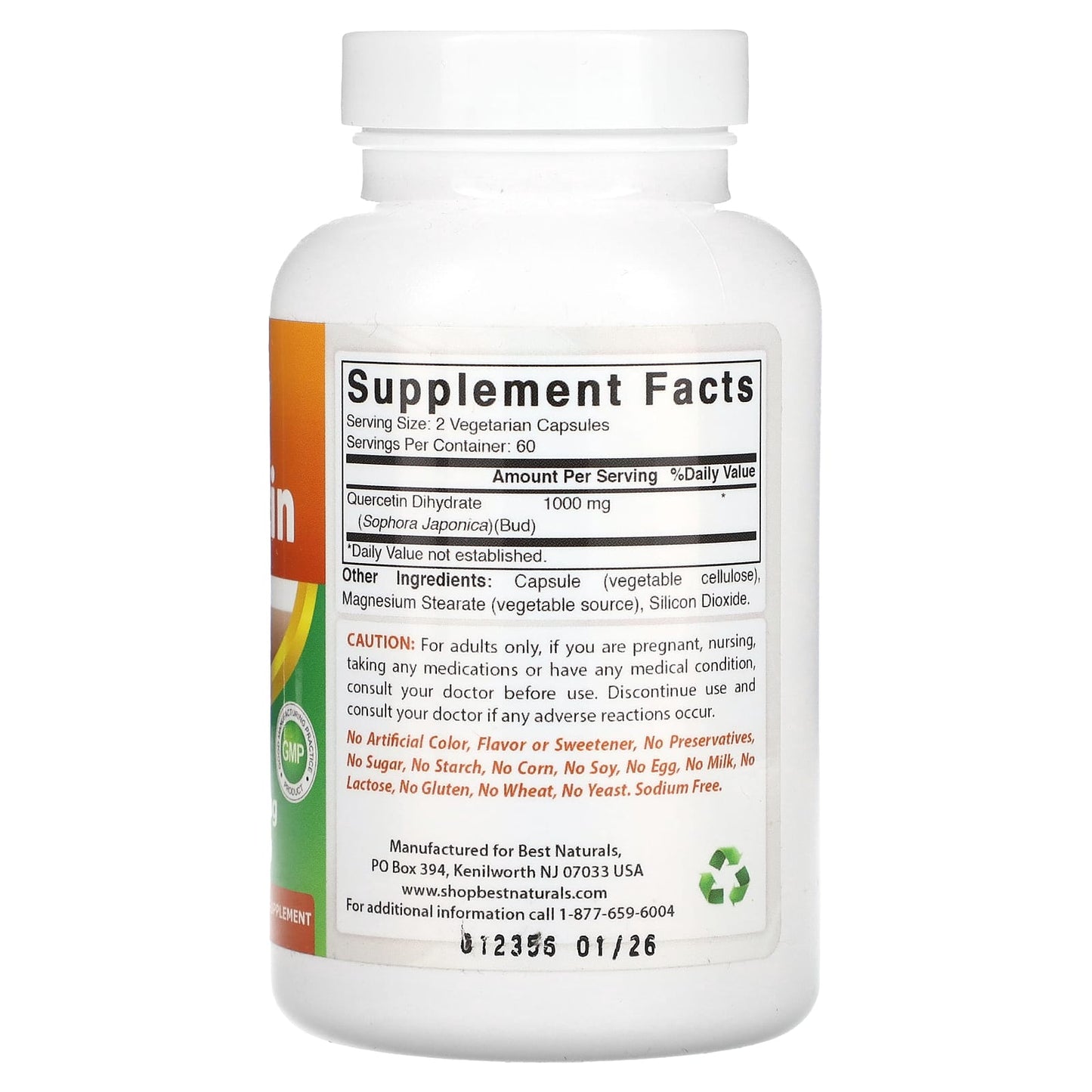 Best Naturals Quercetin 500mg - 120 Vegetarian Capsules for Heart Health - Image 2