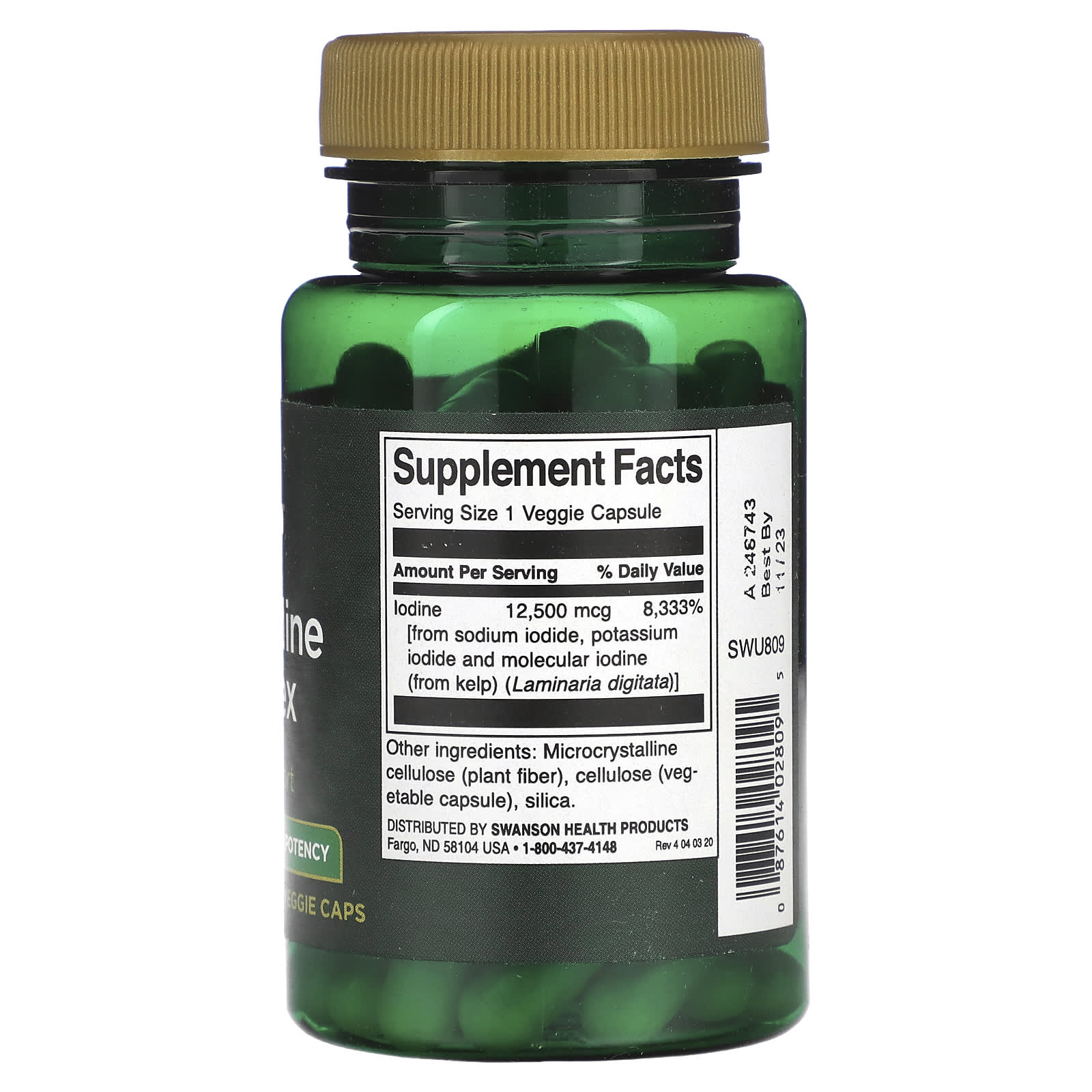 Swanson, Triple Iodine Complex, High Potency, 12.5 mg, 60 Veggie Caps - Image 2