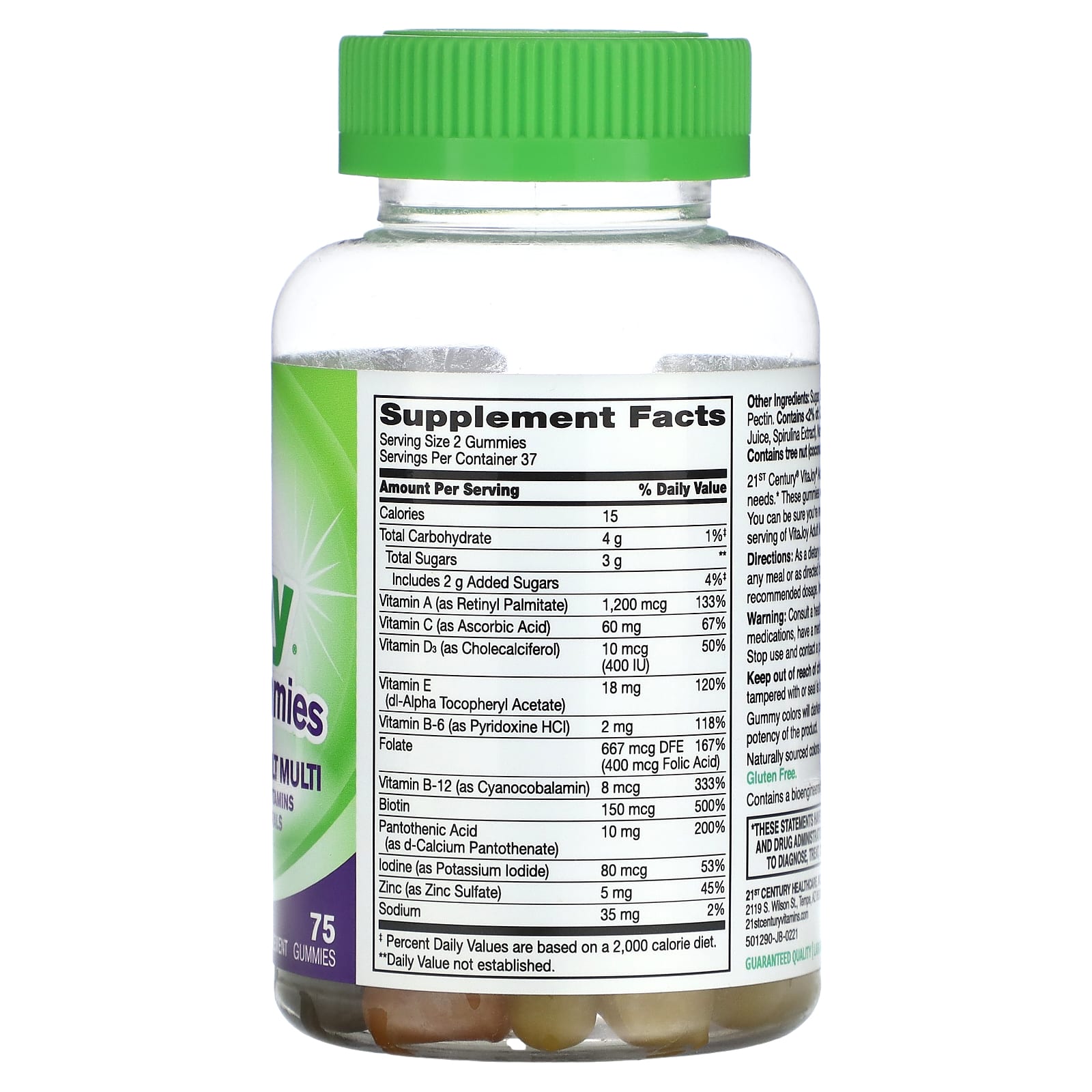 21st Century VitaJoy Adult Multi Gummies, Daily Vitamins & Minerals, 75 Count - Image 2