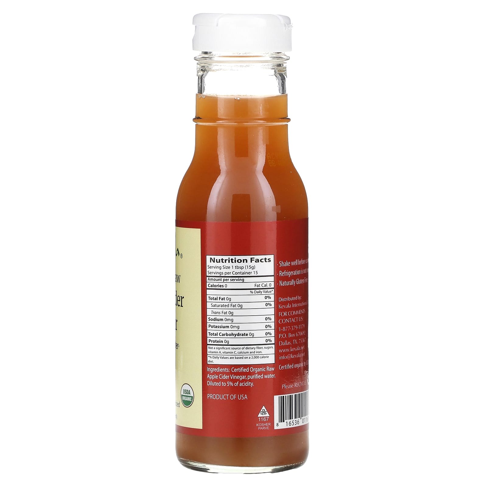 Kevala, Organic Raw Apple Cider Vinegar, With The Mother, 8 fl oz (236 ml) - Image 2