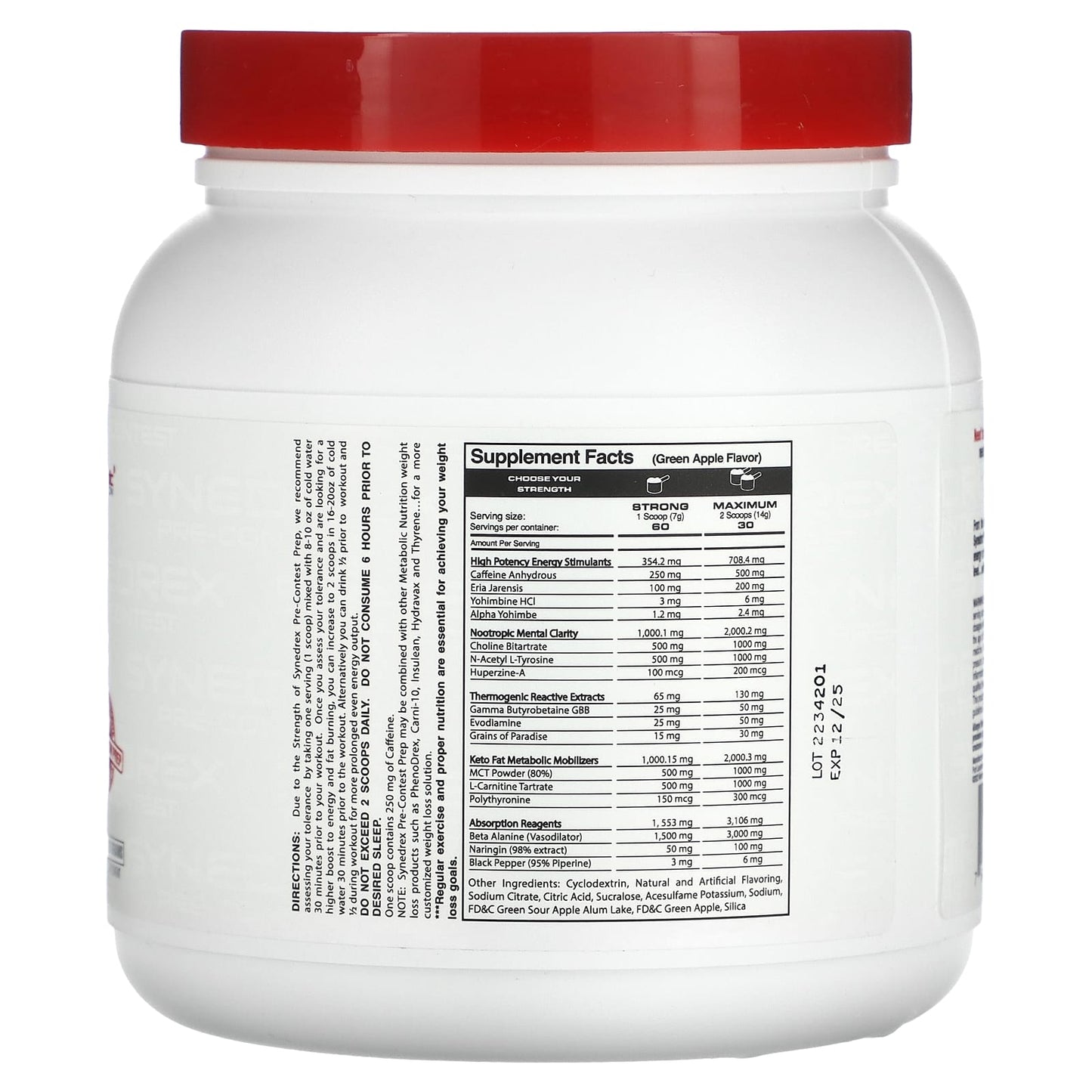 Metabolic Nutrition, Synedrex, Pre-Contest Prep, Green Apple, 14.8 oz (420 g) - Image 2