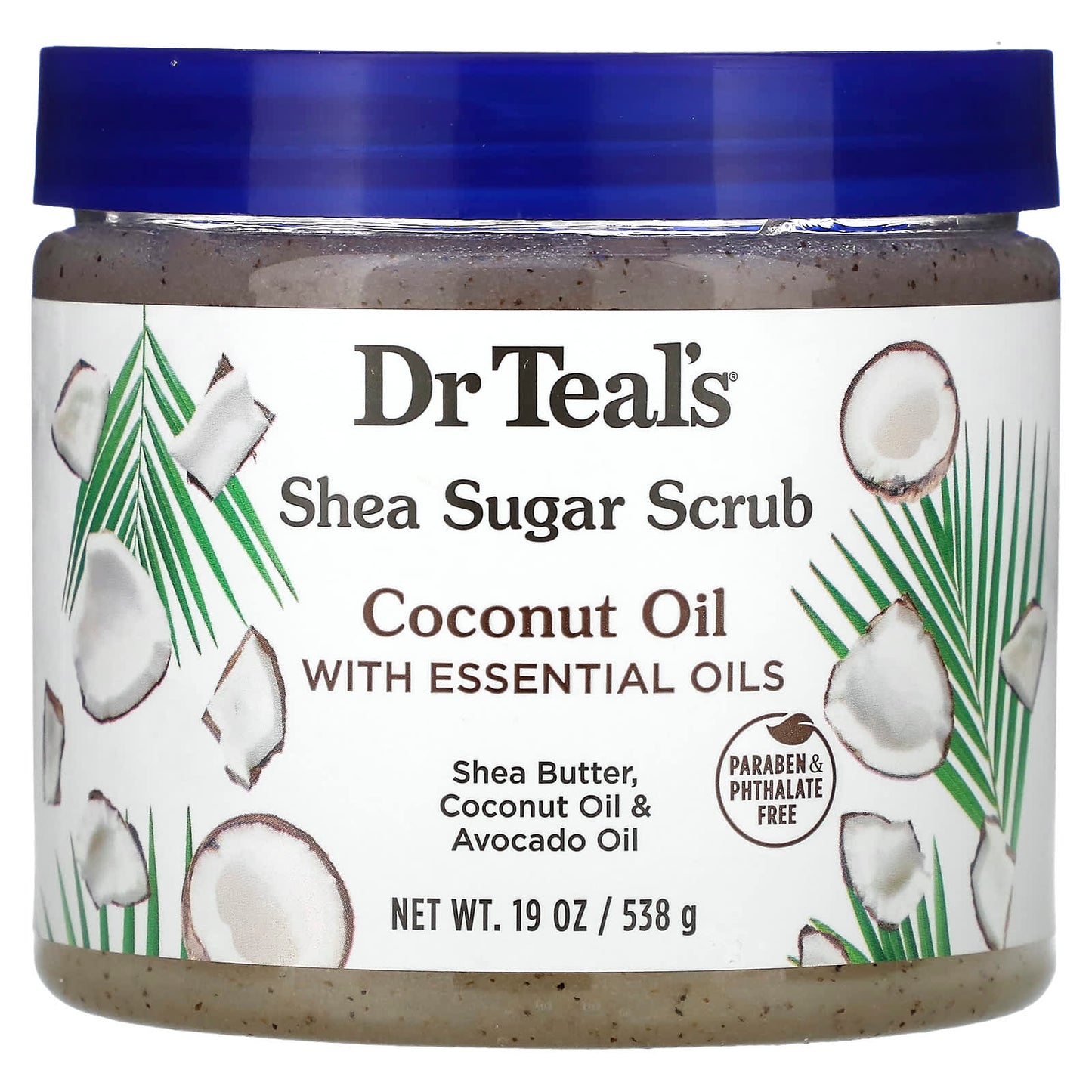 Dr. Teal's Shea Sugar Body Scrub, Coconut Oil & Essential Oils, 19oz - Image 1