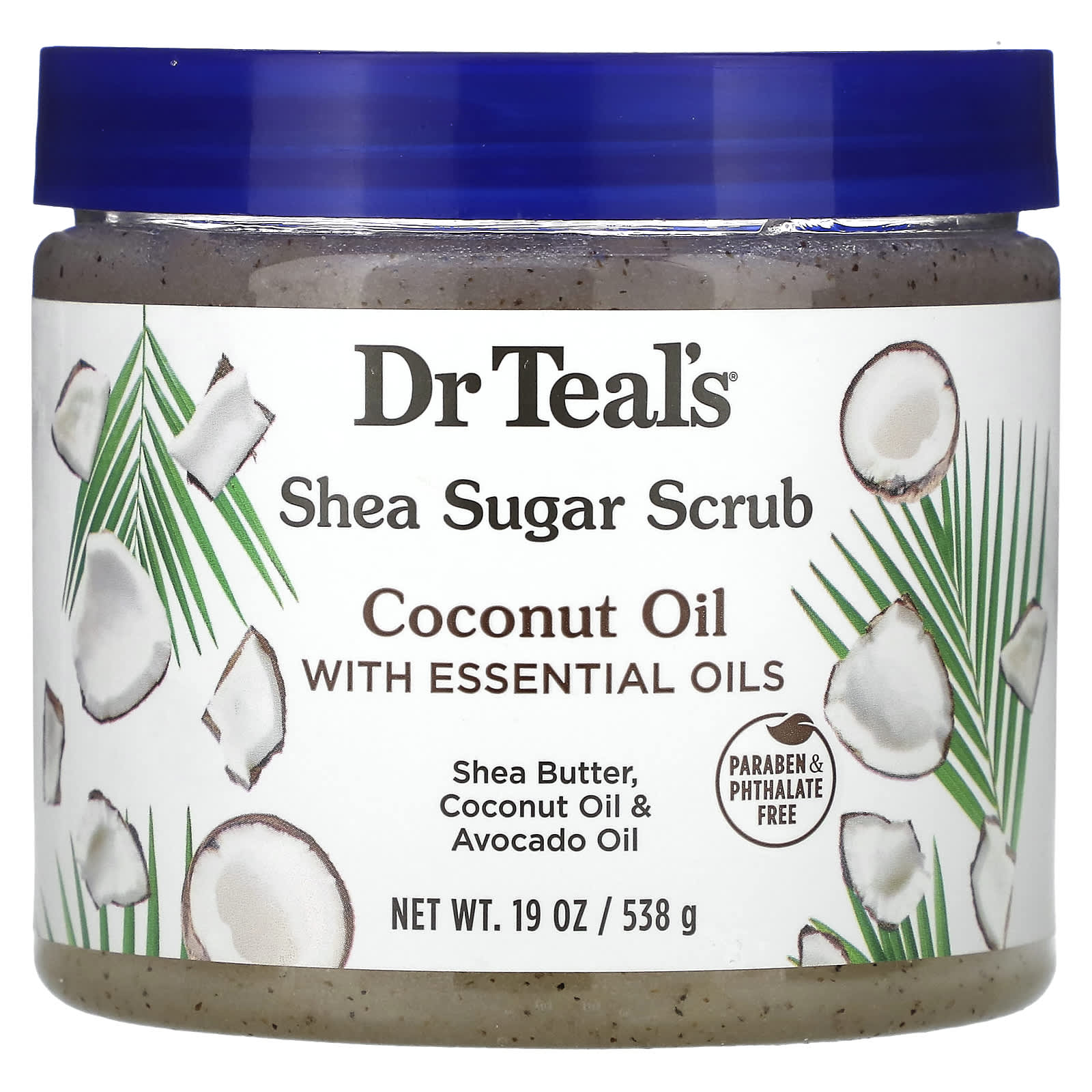Dr. Teal's Shea Sugar Body Scrub, Coconut Oil & Essential Oils, 19oz - Image 1