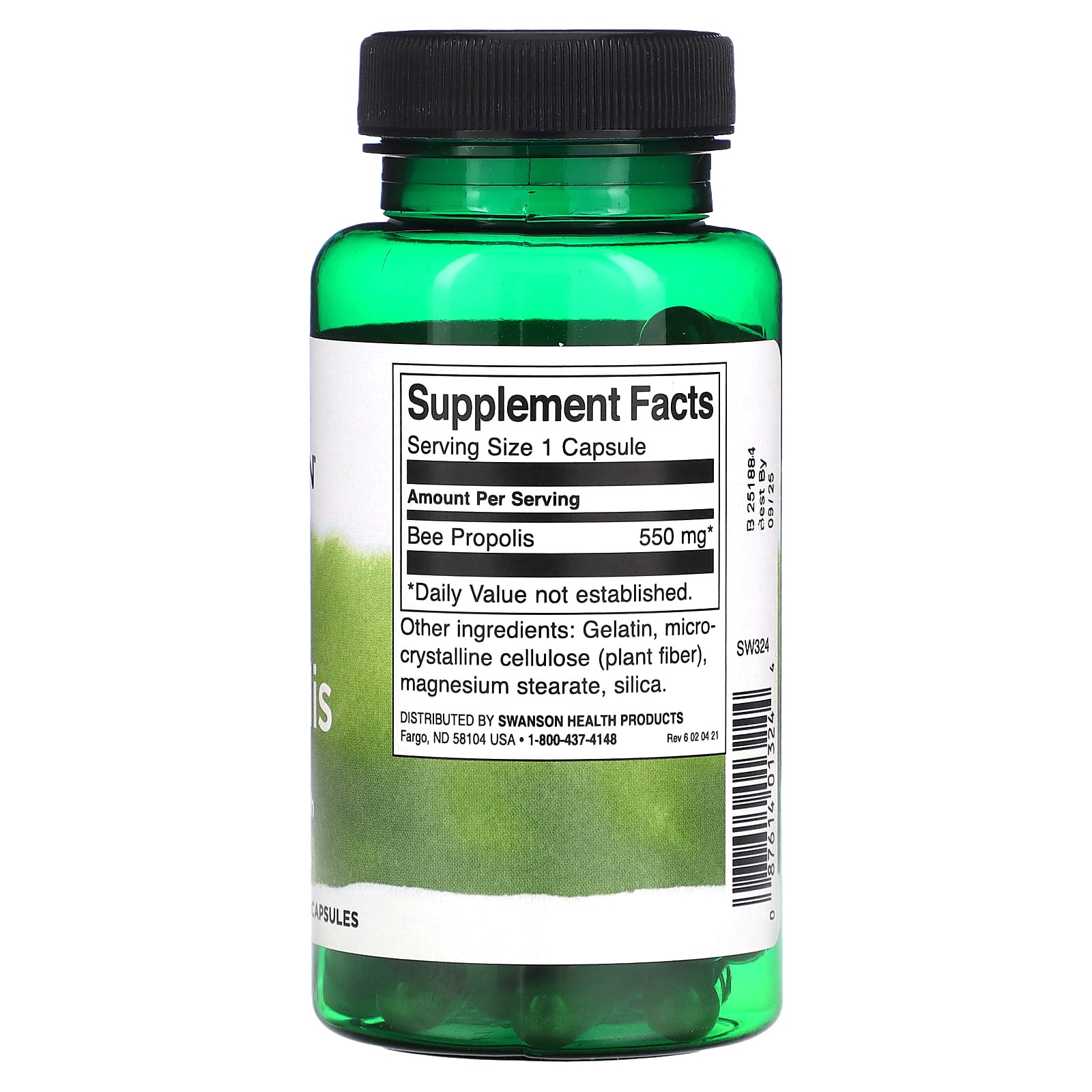 Swanson, Bee Propolis, 550 mg, 60 Capsules - Image 2