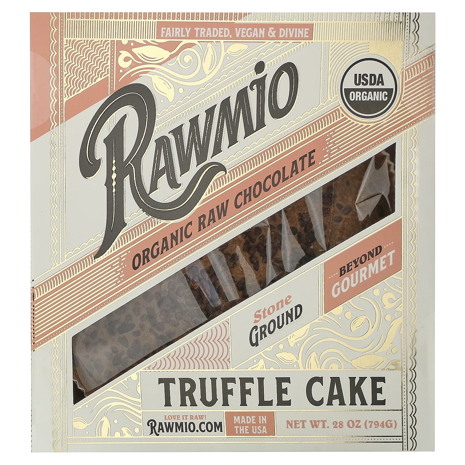 Rawmio, Organic Raw Chocolate Truffle Cake, 28 oz (794 g) - Image 1