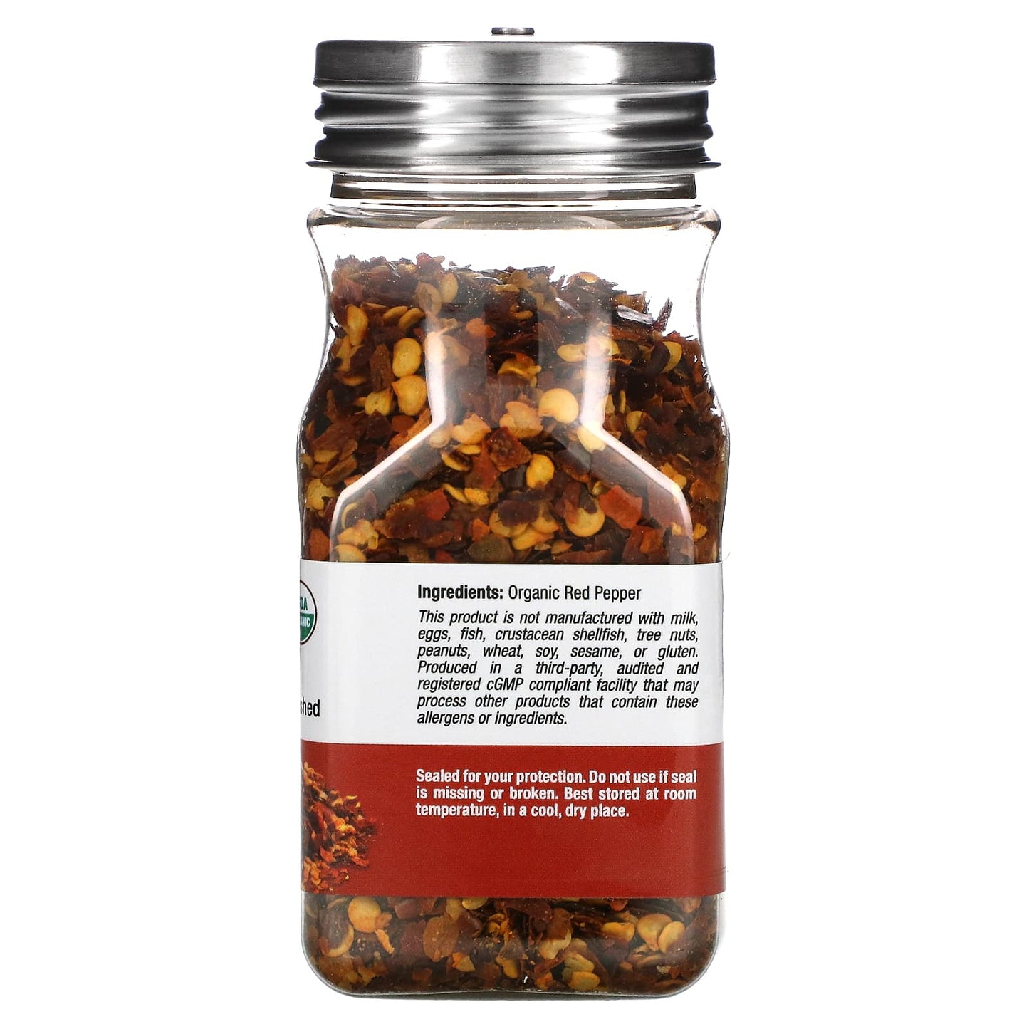 California Gold Nutrition Organic Crushed Red Pepper 1.55 oz (43g) - Image 2