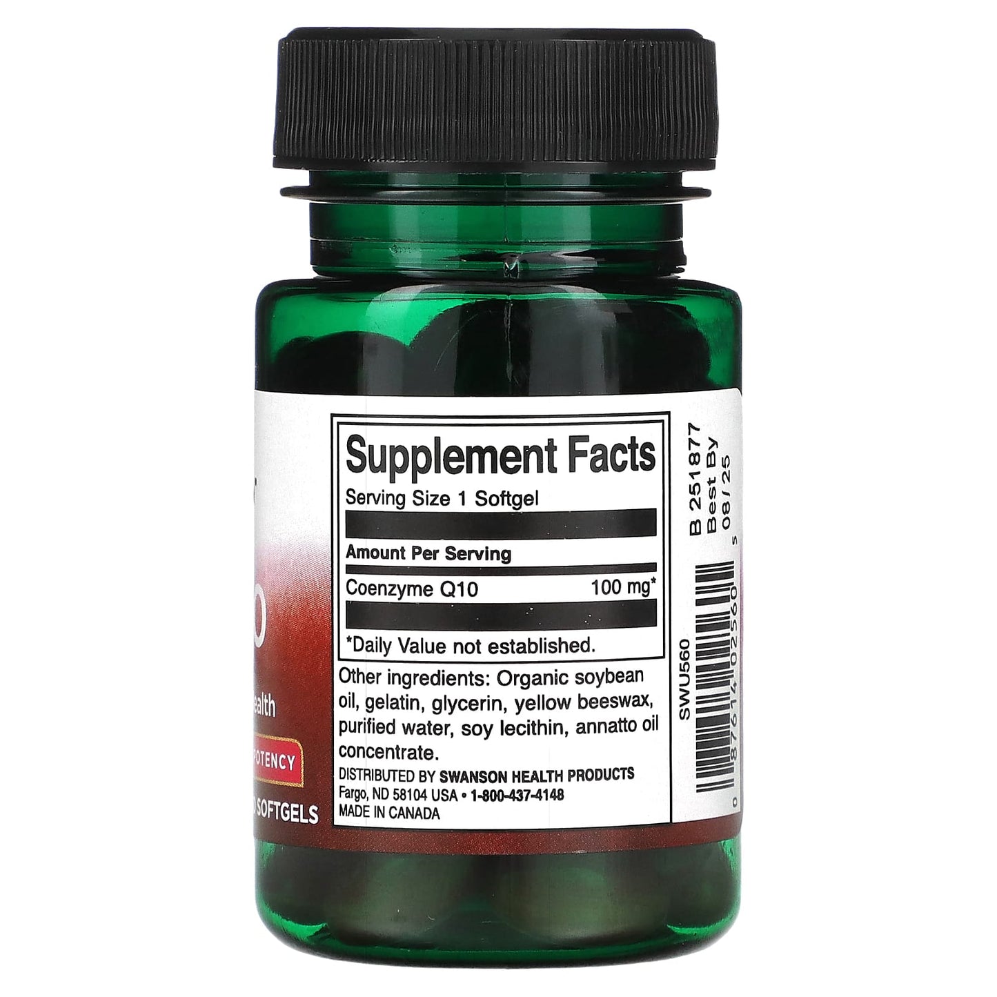 Swanson, CoQ10, High Potency, 100 mg, 50 Softgels - Image 2