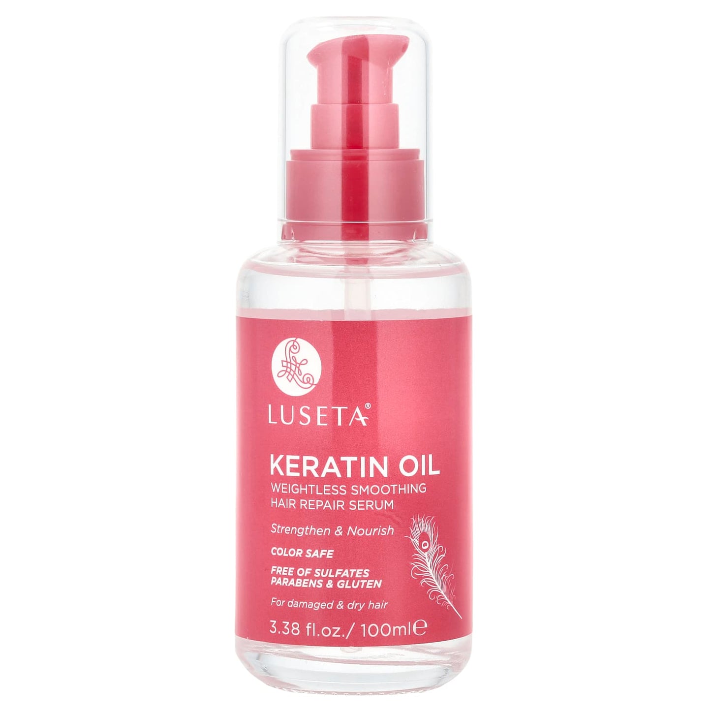 Luseta Beauty, Keratin Oil, Weightless Smoothing Hair Repair Serum, 3.38 fl oz (100 ml) - Image 1